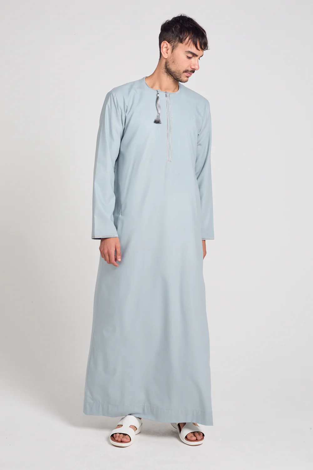 Premium Omani Thobe - Pearl Blue - Image 3