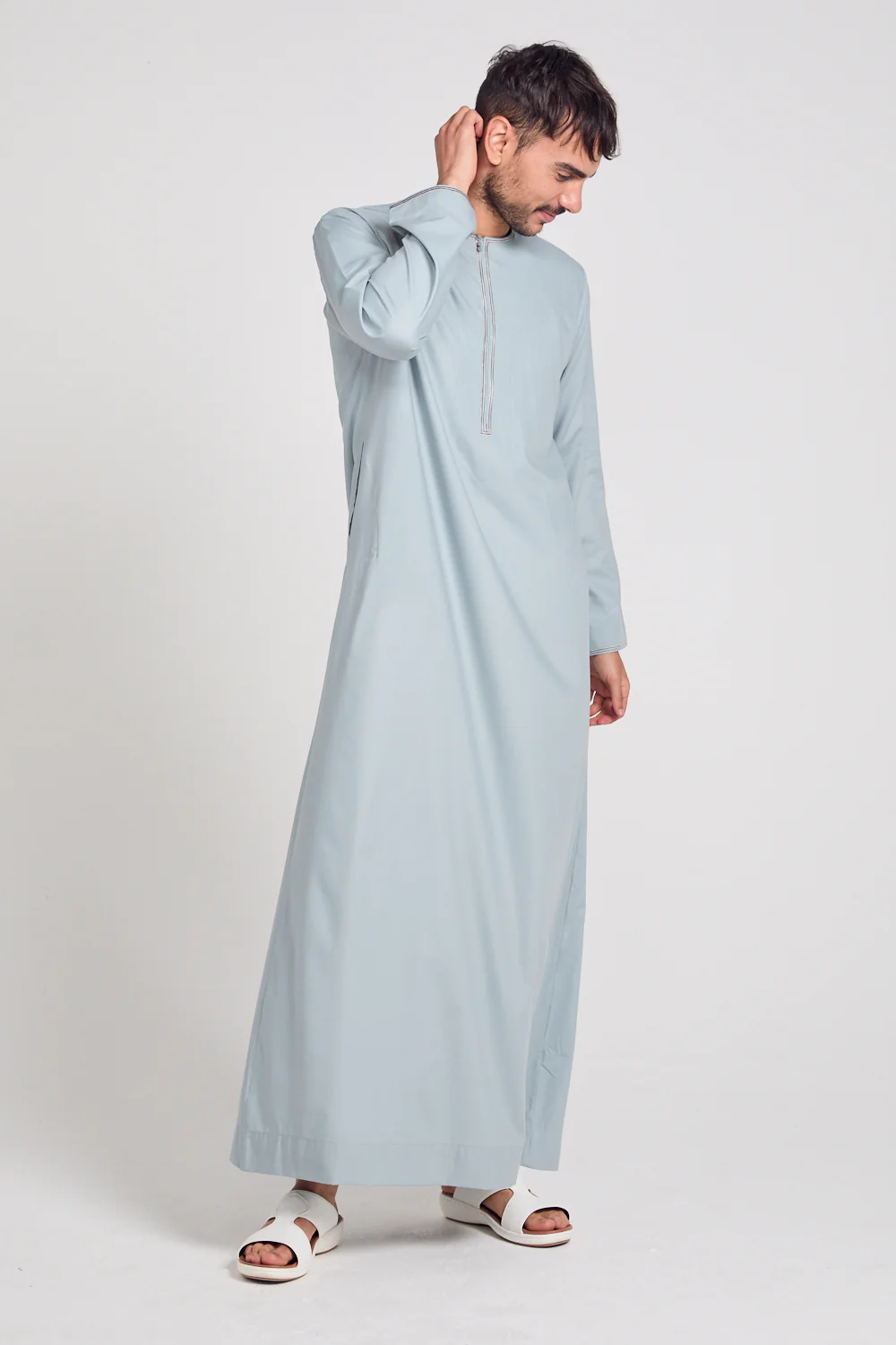 Premium Omani Thobe - Pearl Blue - Image 5