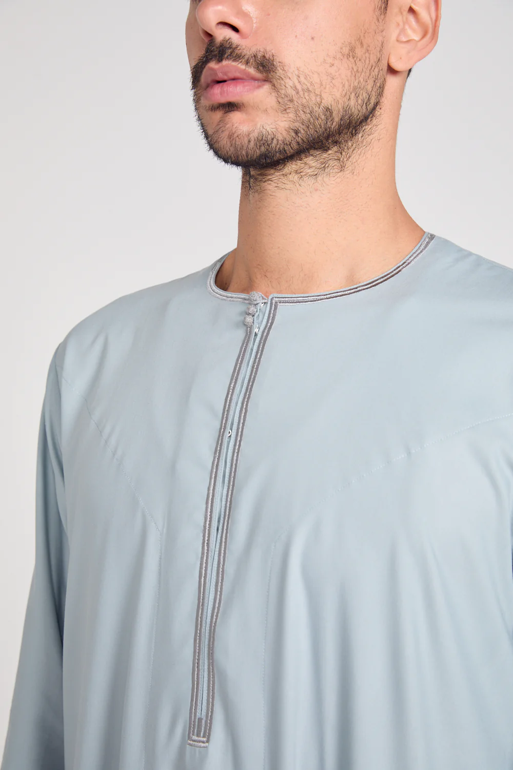 Premium Omani Thobe - Pearl Blue - Image 7