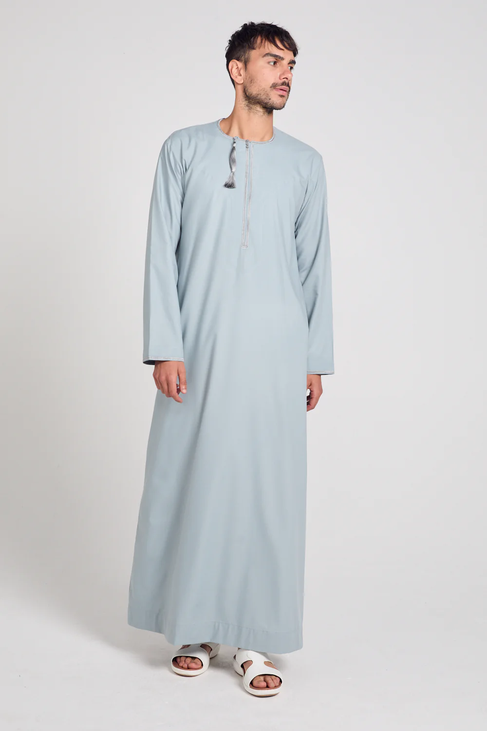 Premium Omani Thobe - Pearl Blue - Image 9