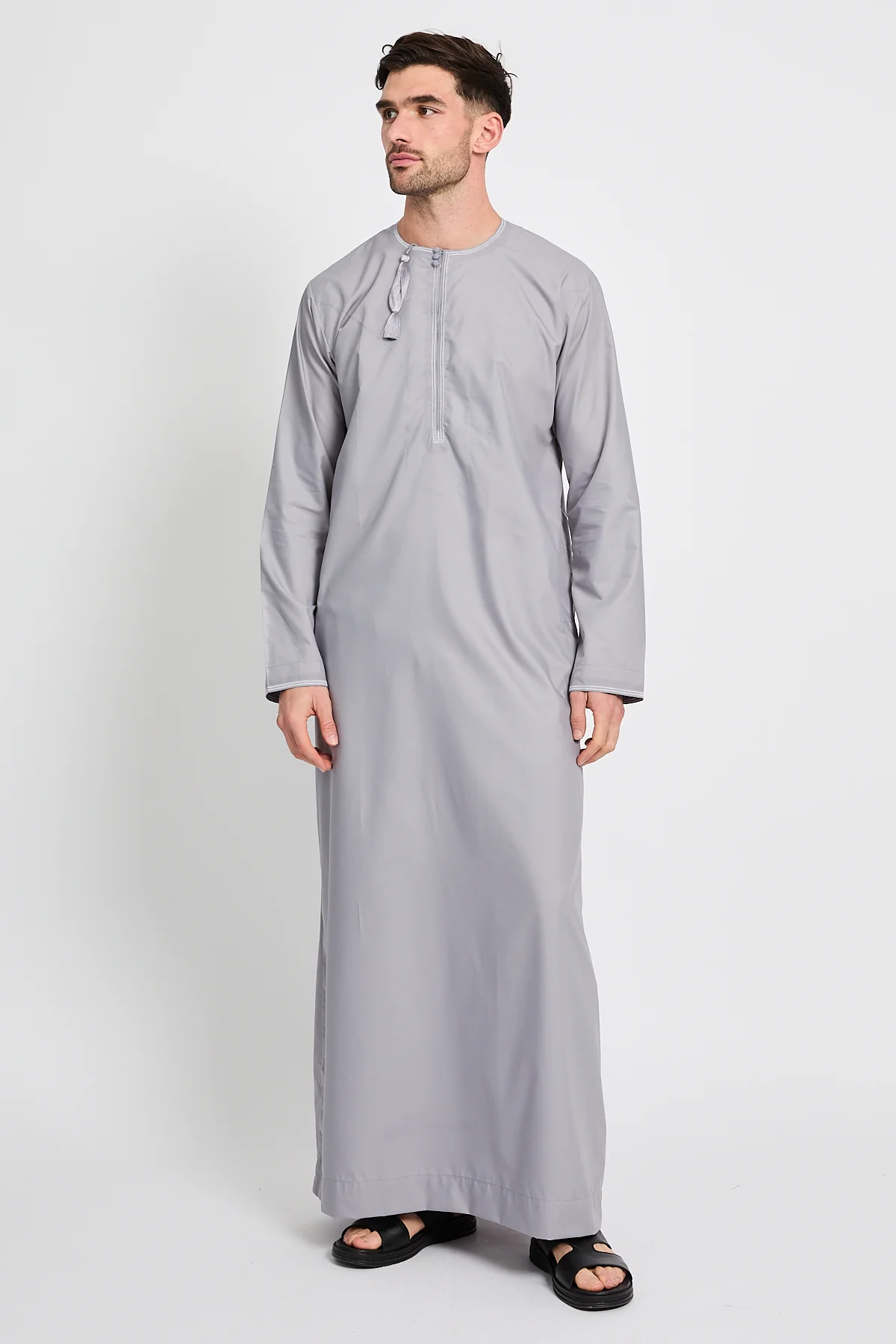 Premium Omani Thobe – Pearl Grey - Image 5