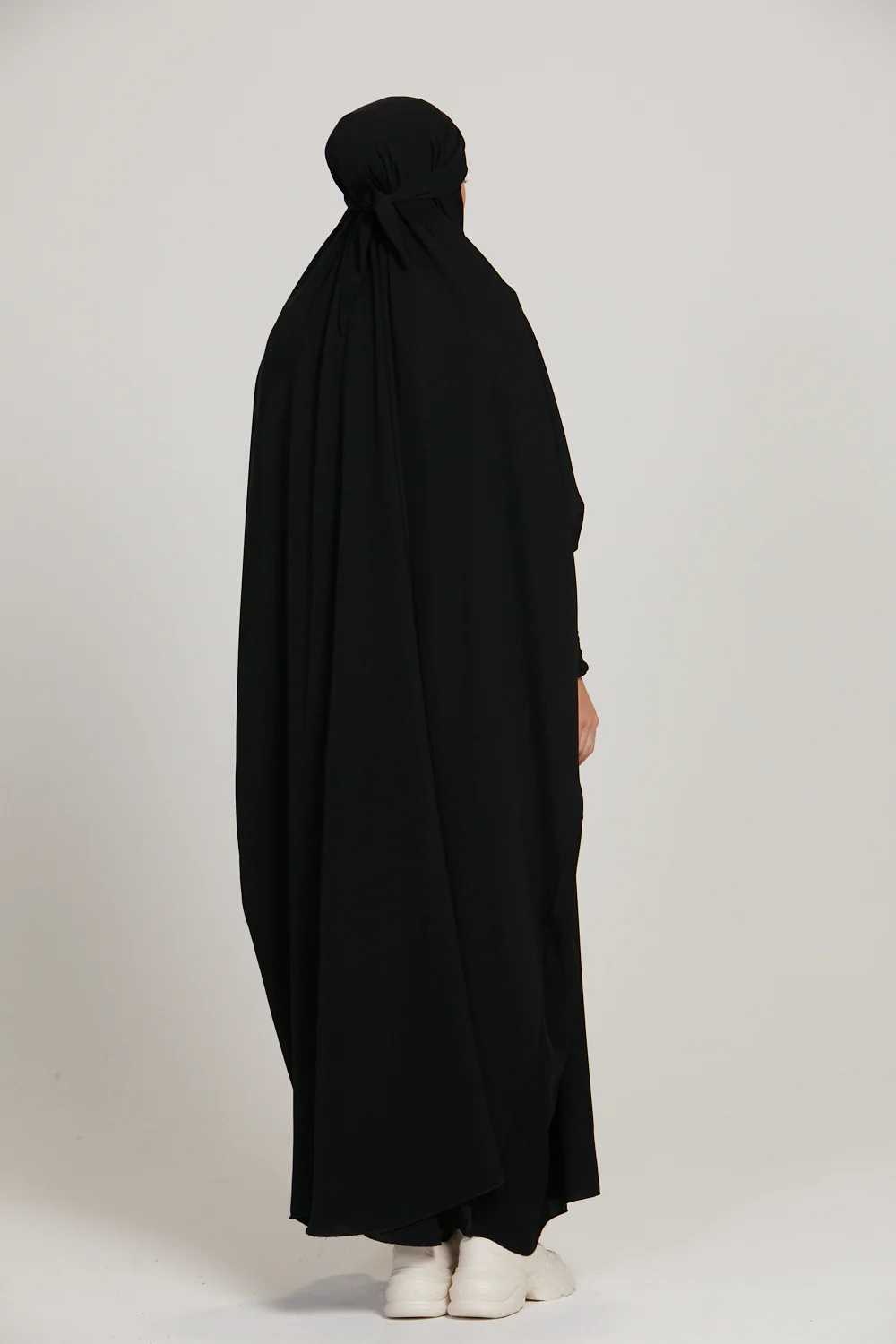 Premium One Piece Full Length Jilbab/ Prayer Abaya - Black - Image 7