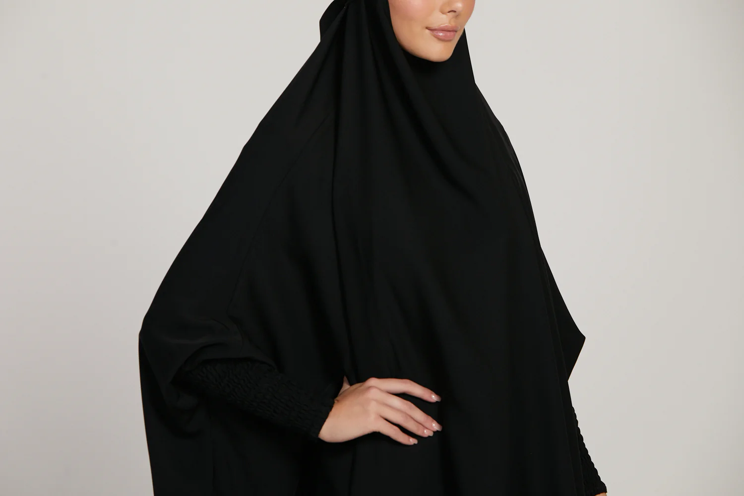 Premium One Piece Full Length Jilbab/ Prayer Abaya - Black - Image 8