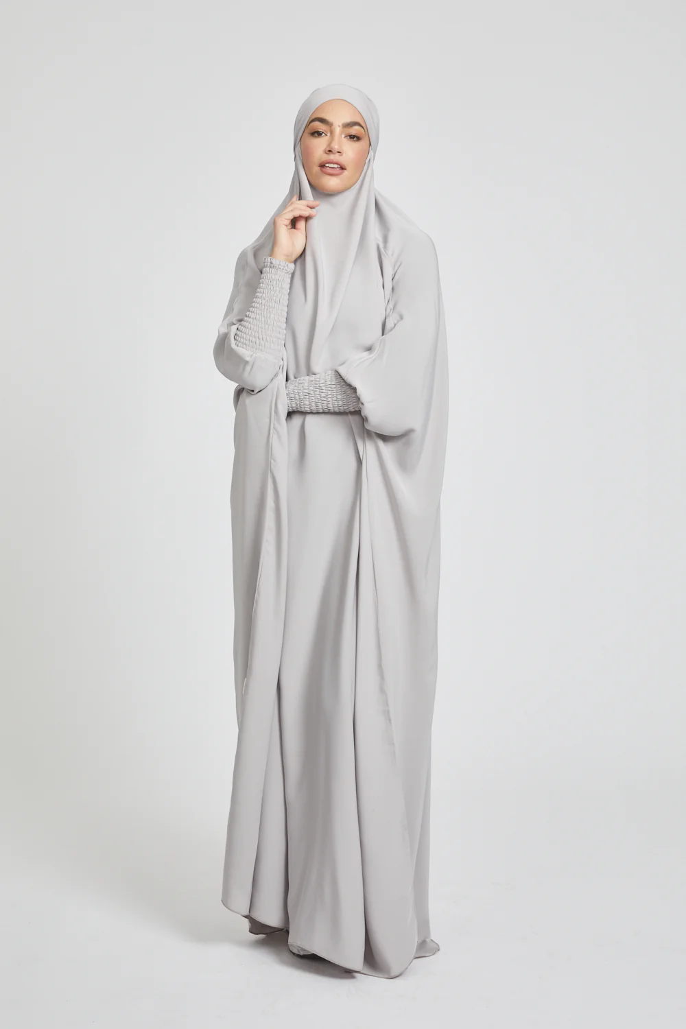 Premium One Piece Full Length Jilbab/ Prayer Abaya - Sand - Image 5