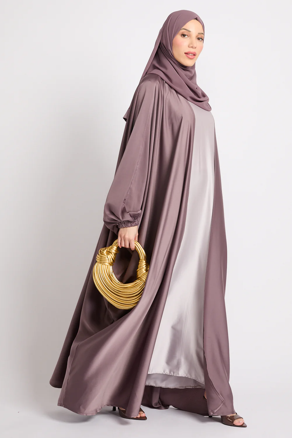 Premium Open Bisht - Dusky Mauve - Image 3