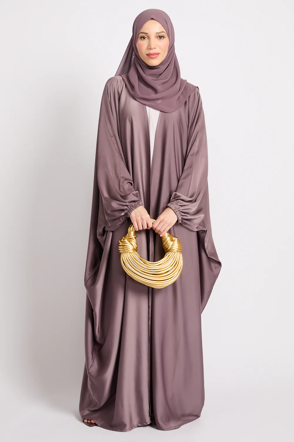 Premium Open Bisht - Dusky Mauve - Image 4