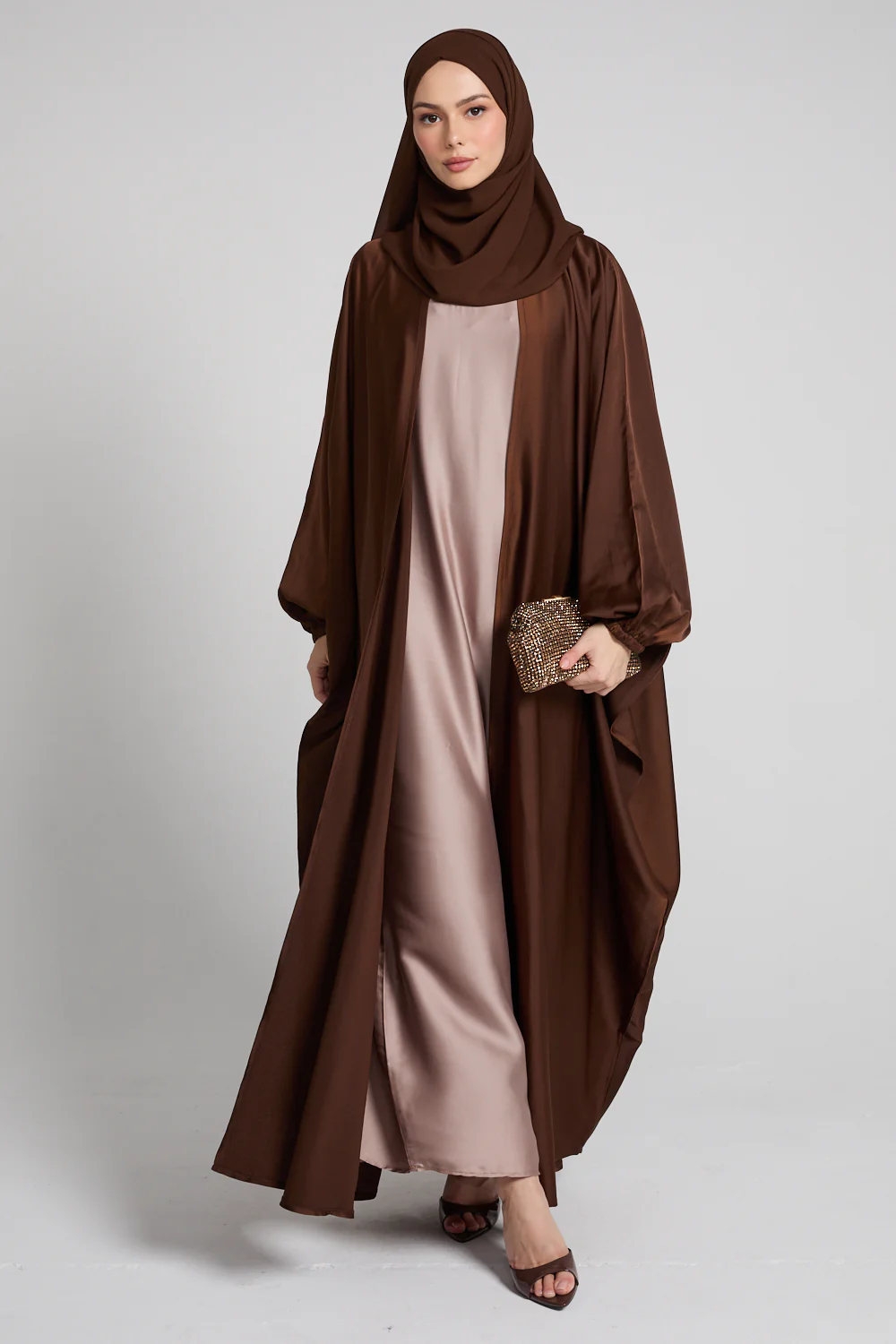 Premium Open Bisht - Mocha Ember