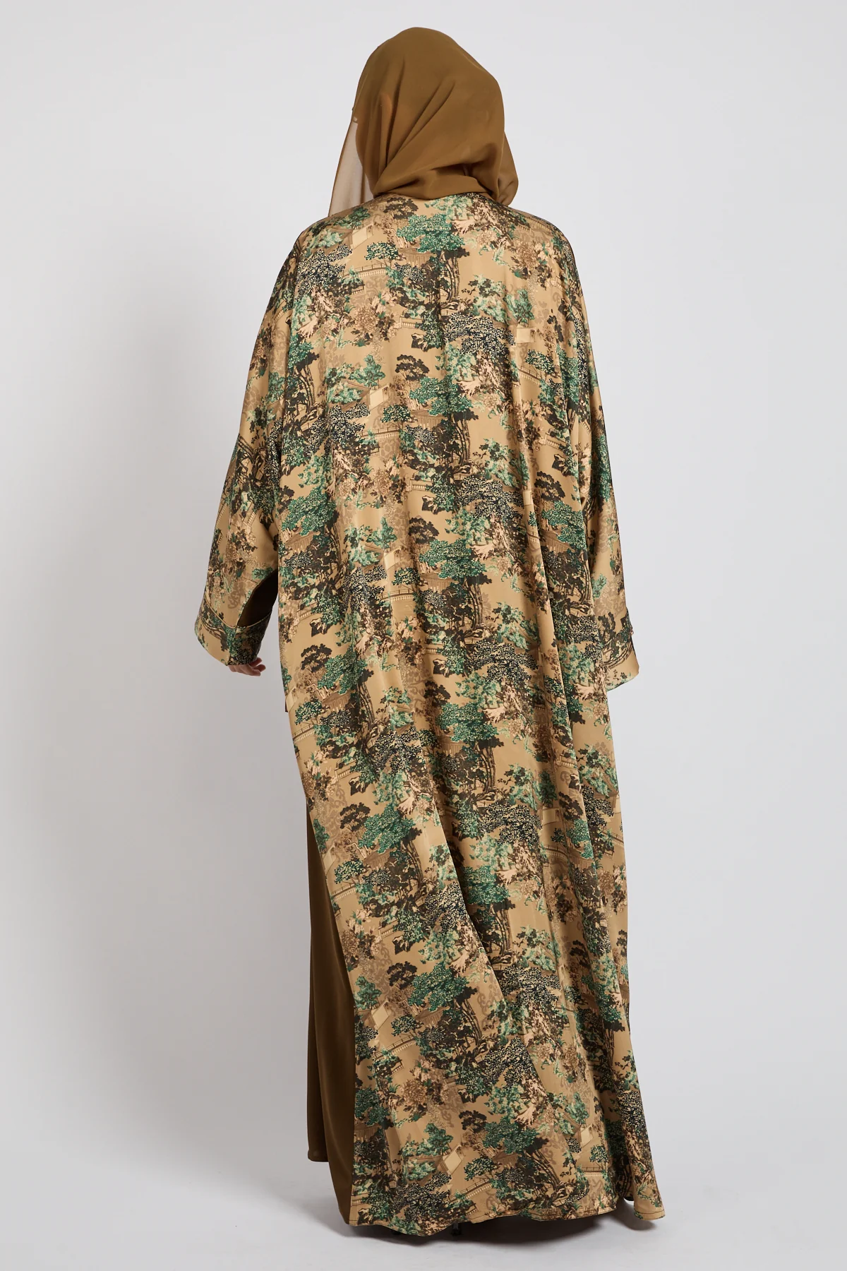 Premium Oriental Garden Olive Bronze Open Abaya - LIMITED EDITION - Image 6