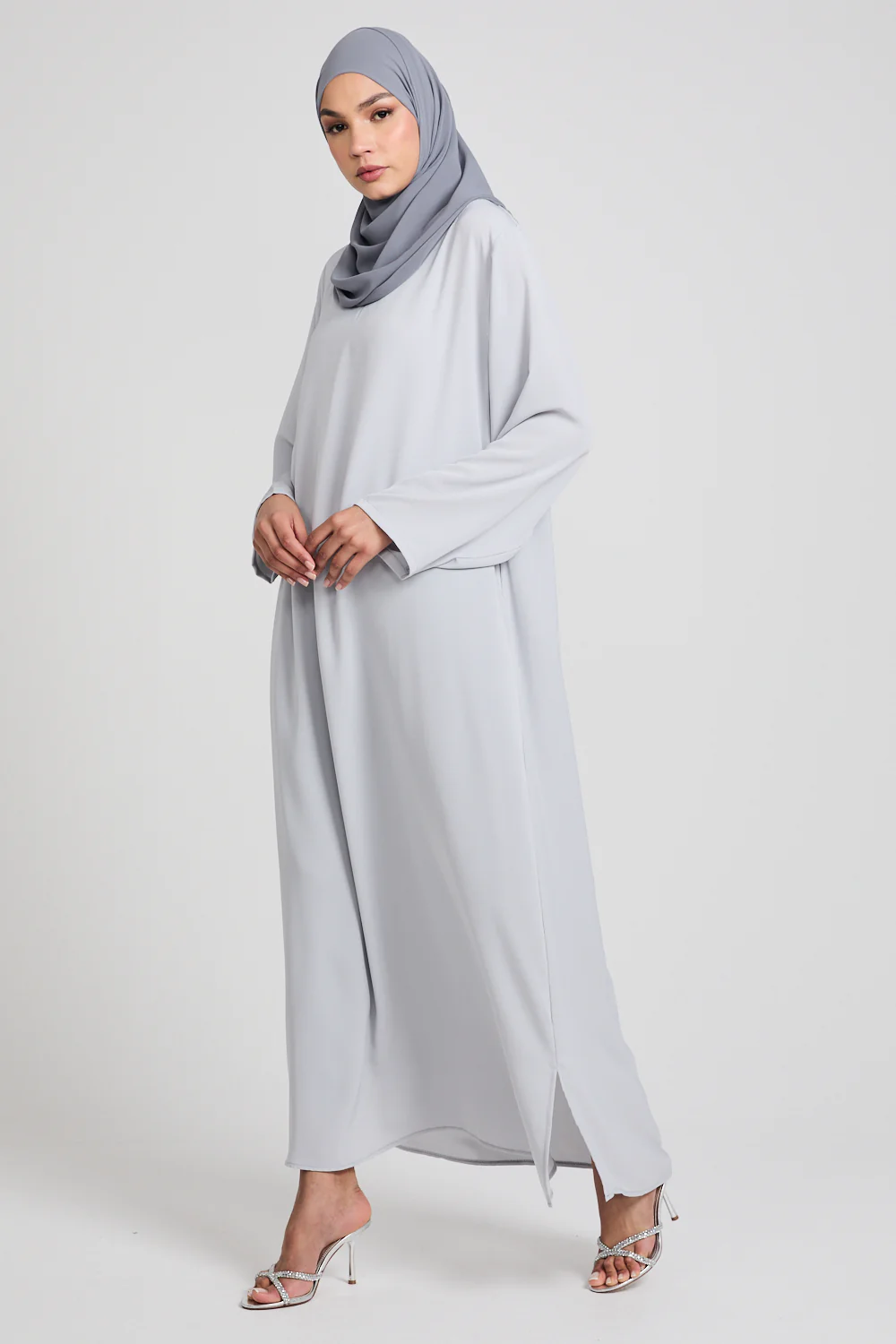 Premium Pearl Grey Nidha Inner Slip Dress - LONG SLEEVE - Image 3