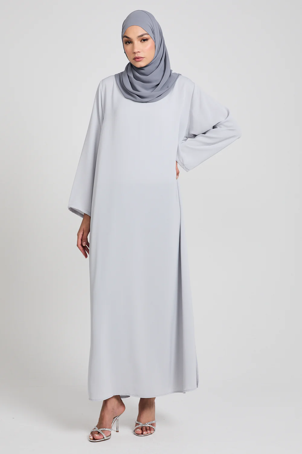 Premium Pearl Grey Nidha Inner Slip Dress - LONG SLEEVE - Image 7