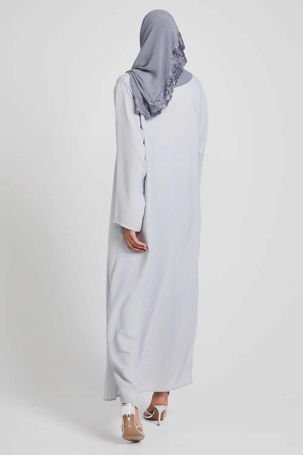 Premium Pearl Grey Nidha Inner Slip Dress - LONG SLEEVE - Image 9