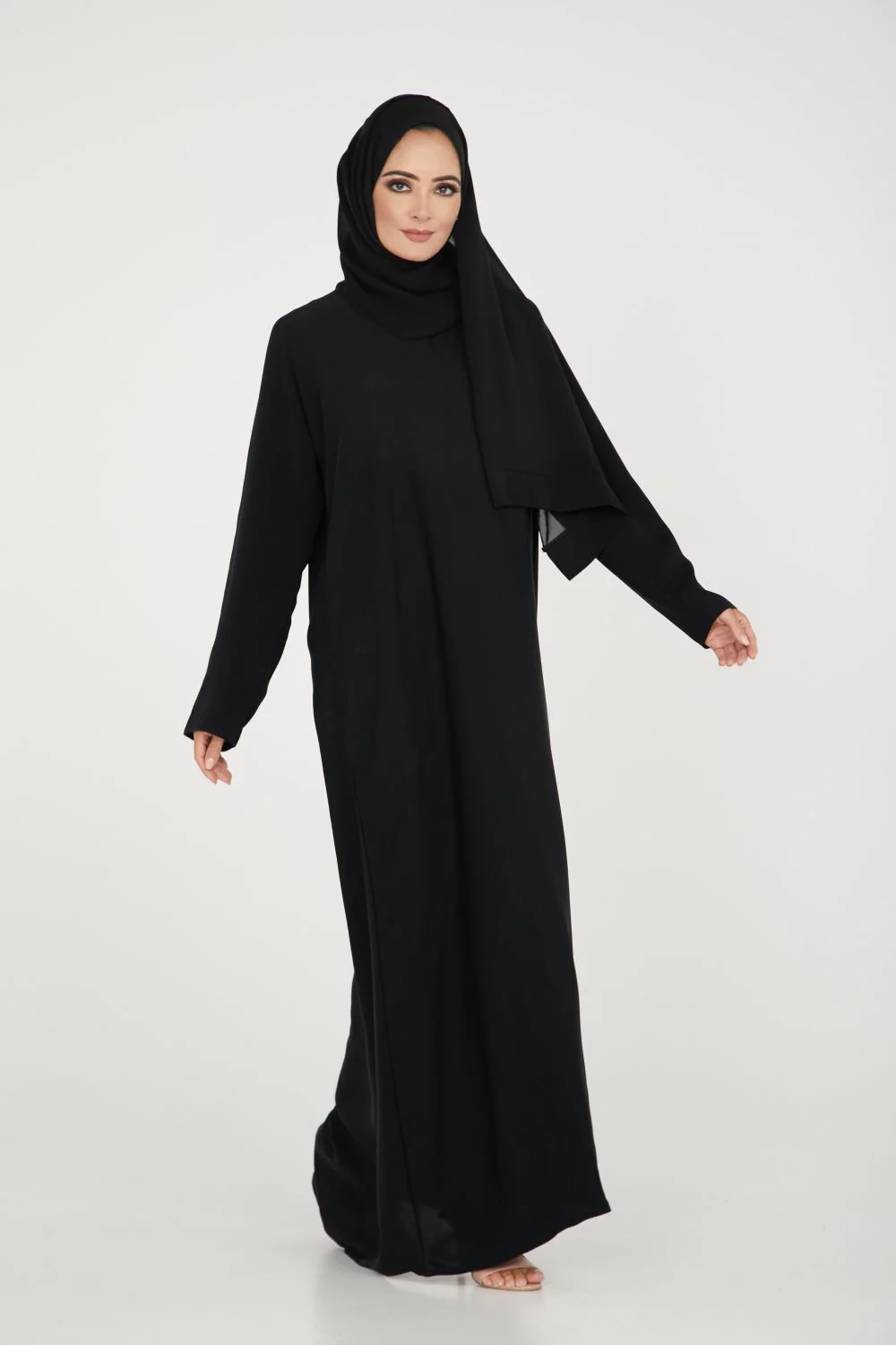 Premium Plain Black Abaya - Image 4