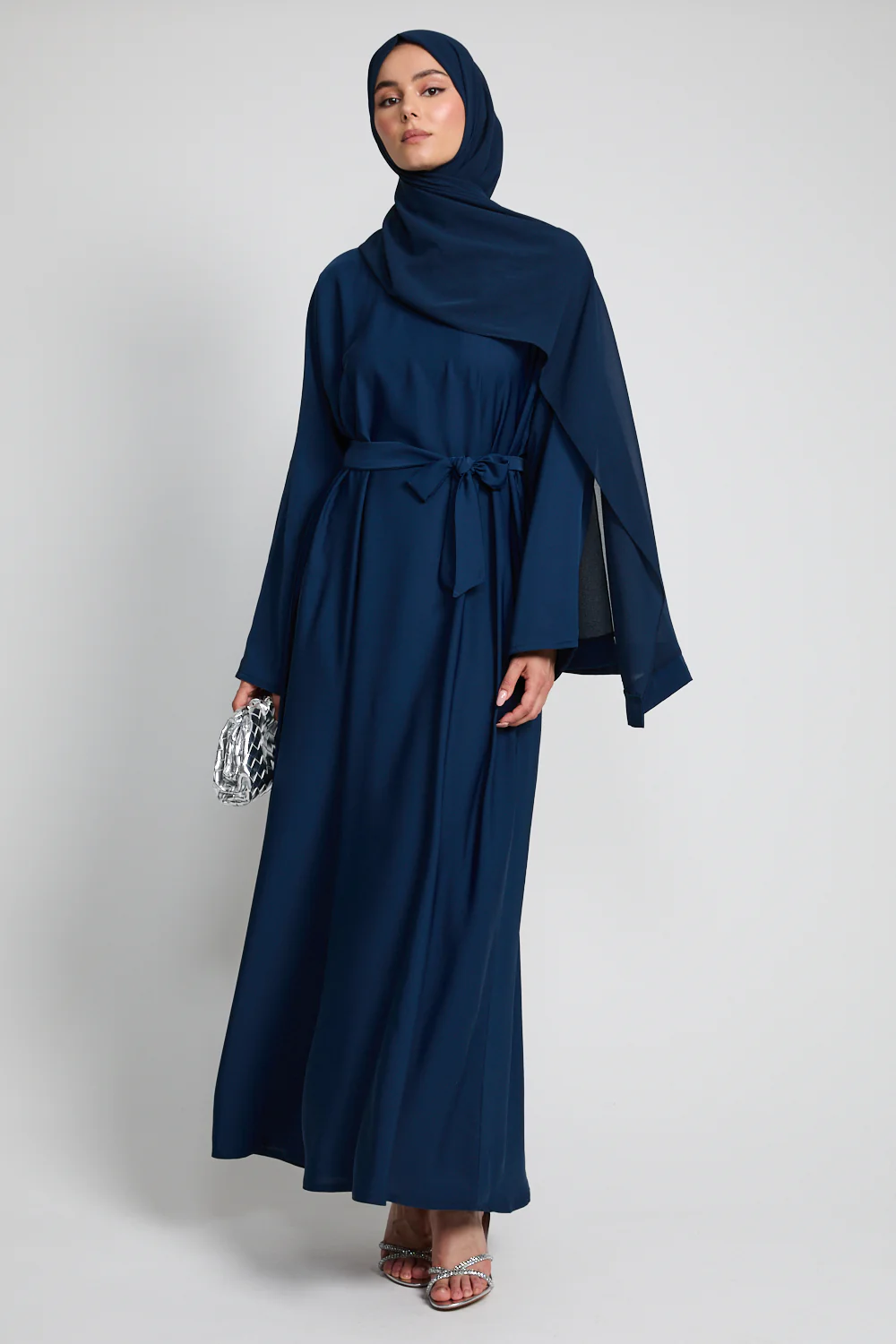 Premium Plain Closed Abaya - Sapphire Dusk