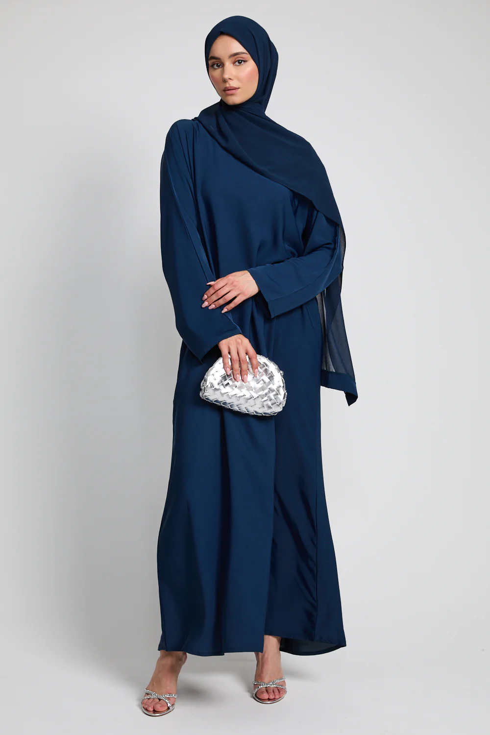 Premium Plain Closed Abaya - Sapphire Dusk - Image 6