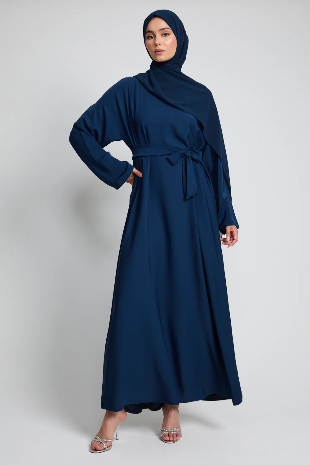 Premium Plain Closed Abaya - Sapphire Dusk - Image 8
