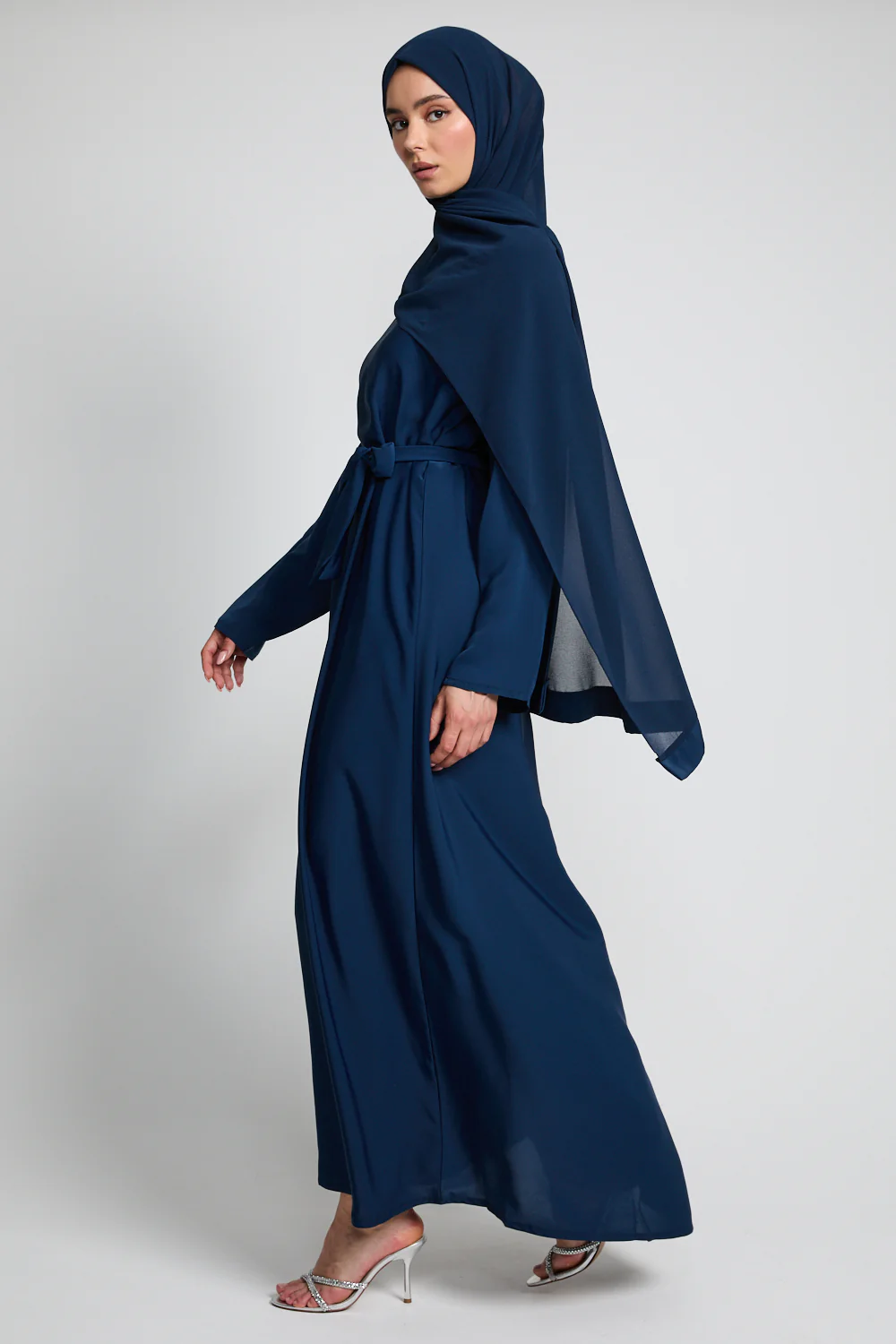 Premium Plain Closed Abaya - Sapphire Dusk - Image 9