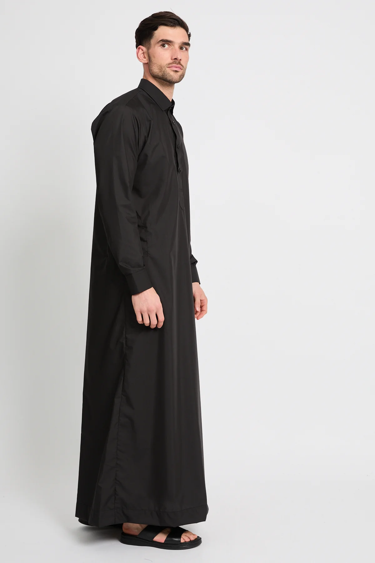 Premium Qatari Thobe - Black - Image 3