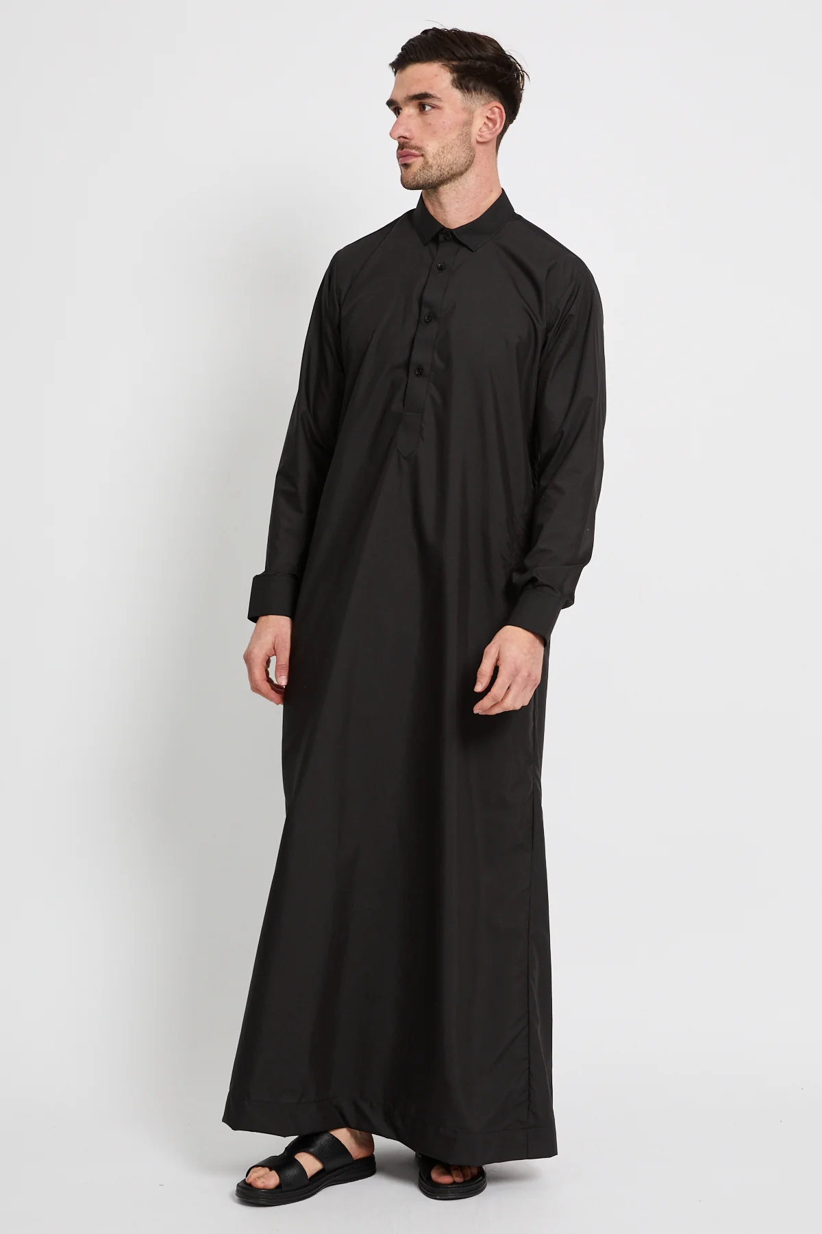 Premium Qatari Thobe - Black - Image 5