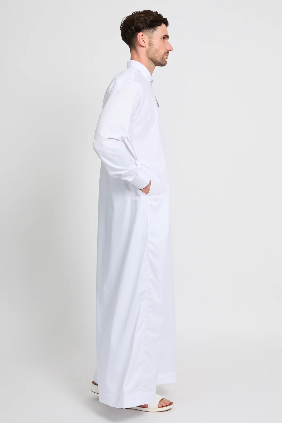 Premium Qatari Thobe - White - Image 3
