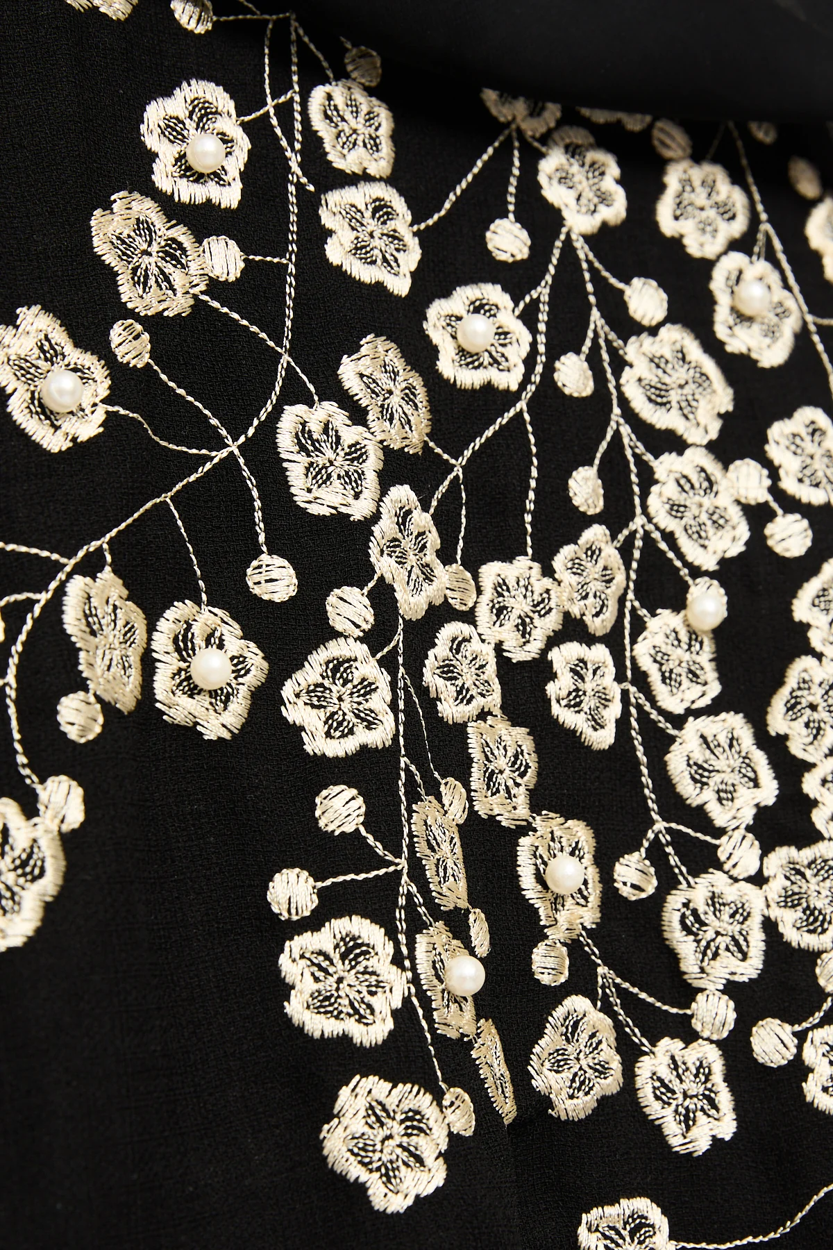Premium Regalia Bloom Embroidered Black Open Abaya - Image 10
