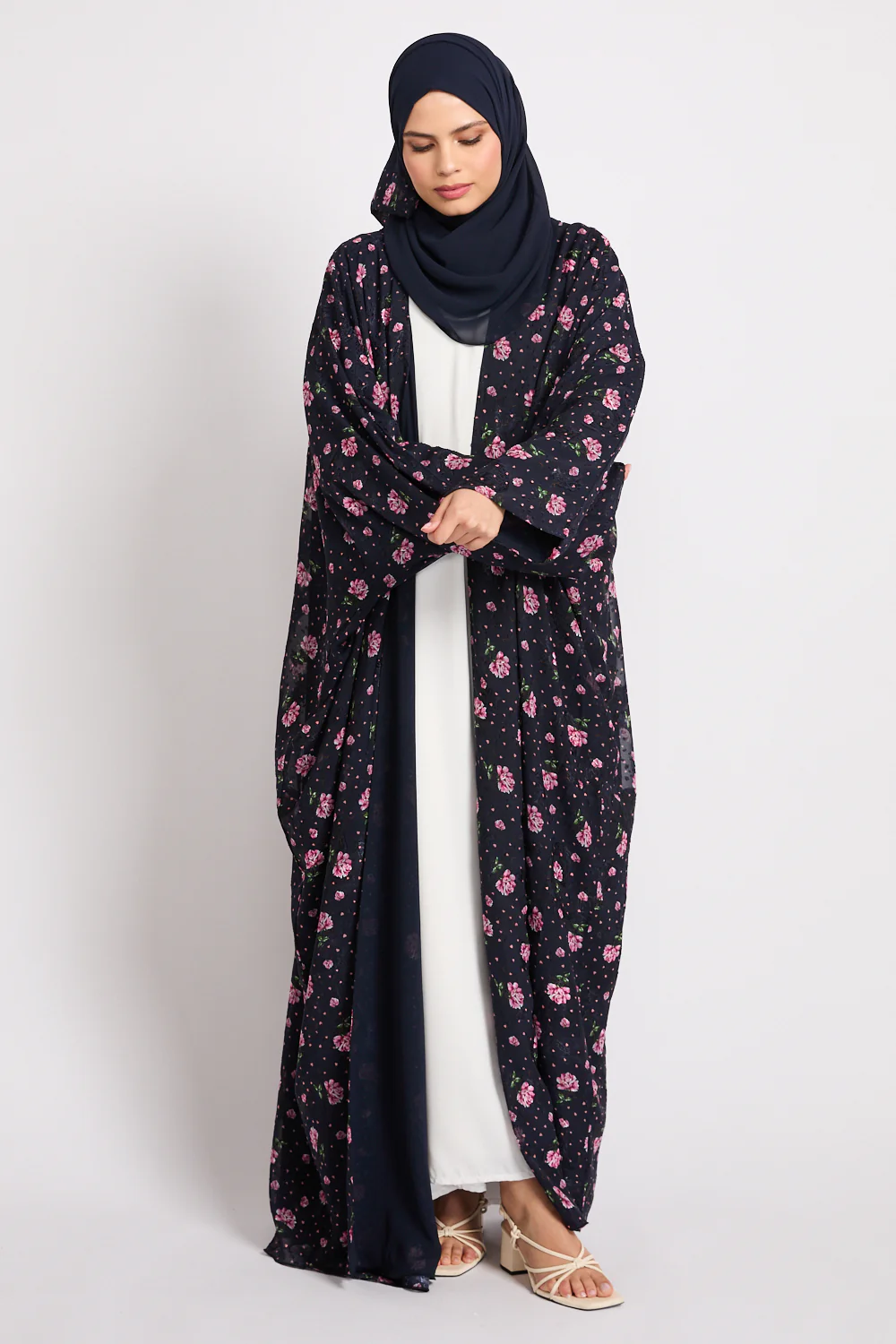 Premium Reversible Floral Open Bisht – Midnight Rose - LIMITED EDITION - Image 4
