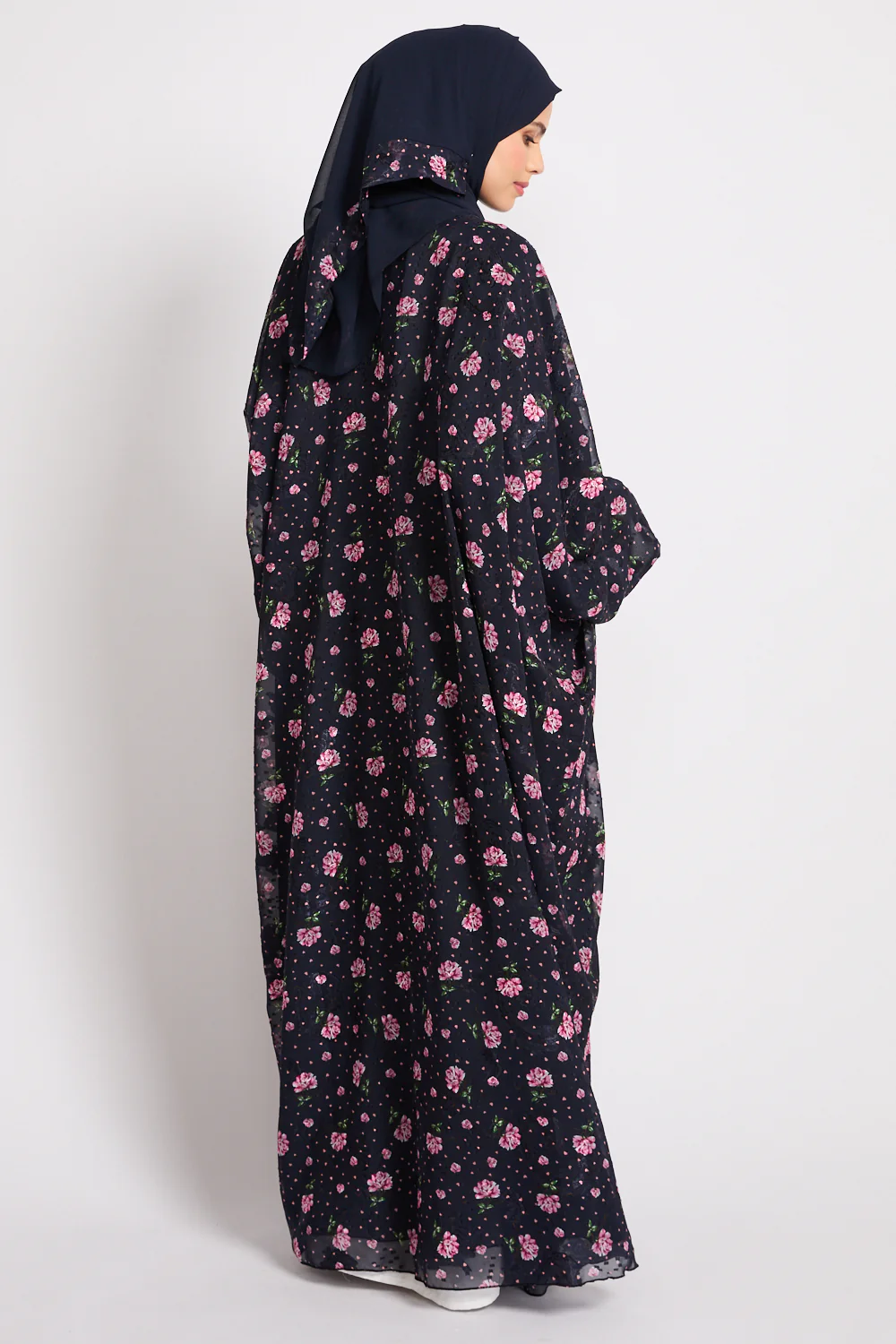 Premium Reversible Floral Open Bisht – Midnight Rose - LIMITED EDITION - Image 6