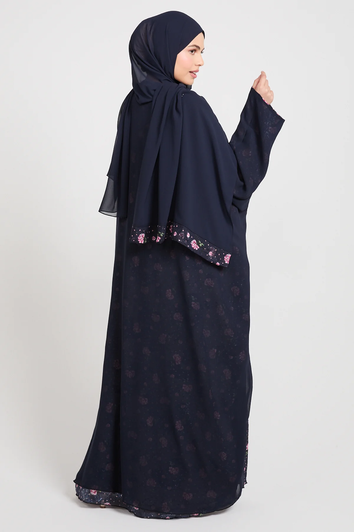 Premium Reversible Floral Open Bisht – Midnight Rose - LIMITED EDITION - Image 7