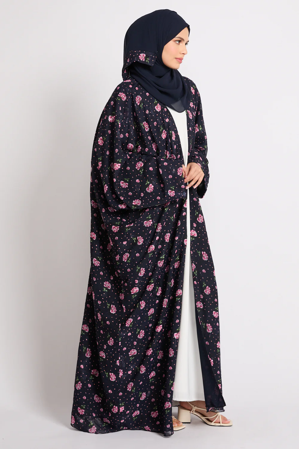 Premium Reversible Floral Open Bisht – Midnight Rose - LIMITED EDITION - Image 8