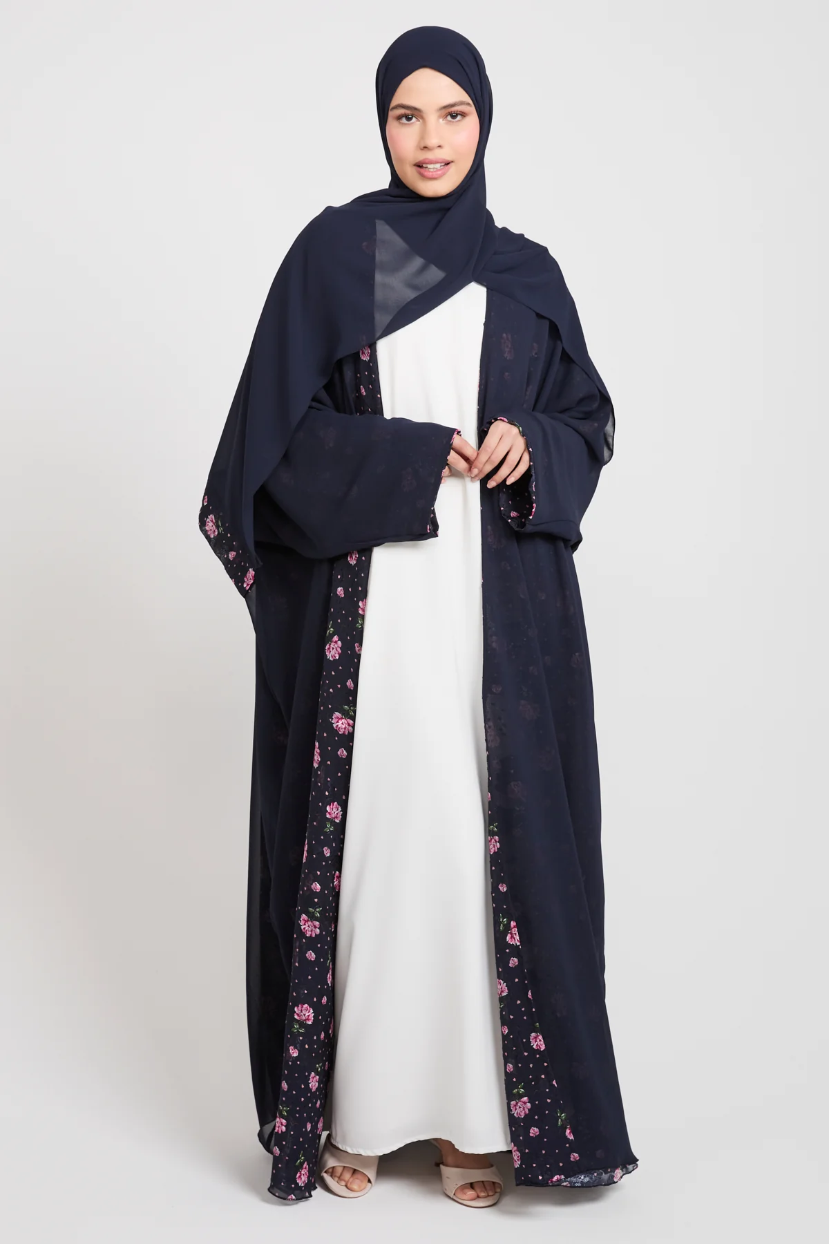 Premium Reversible Floral Open Bisht – Midnight Rose - LIMITED EDITION - Image 9