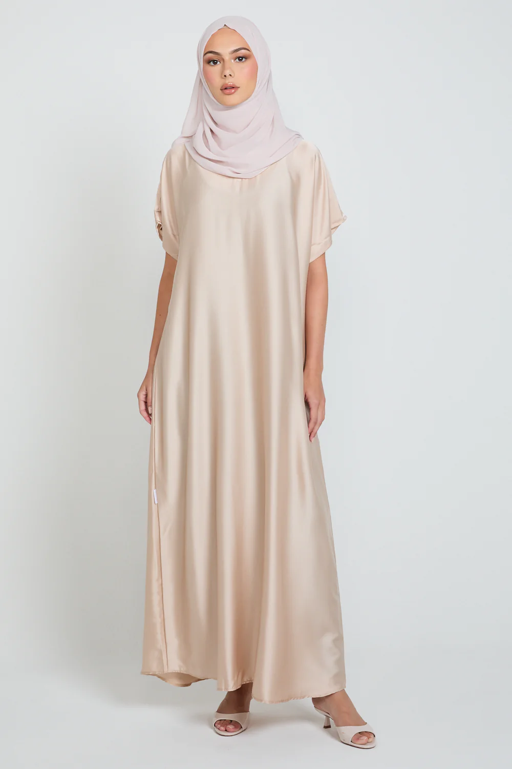 Premium Satin Inner Slip Dress - Champagne Nude - Image 3