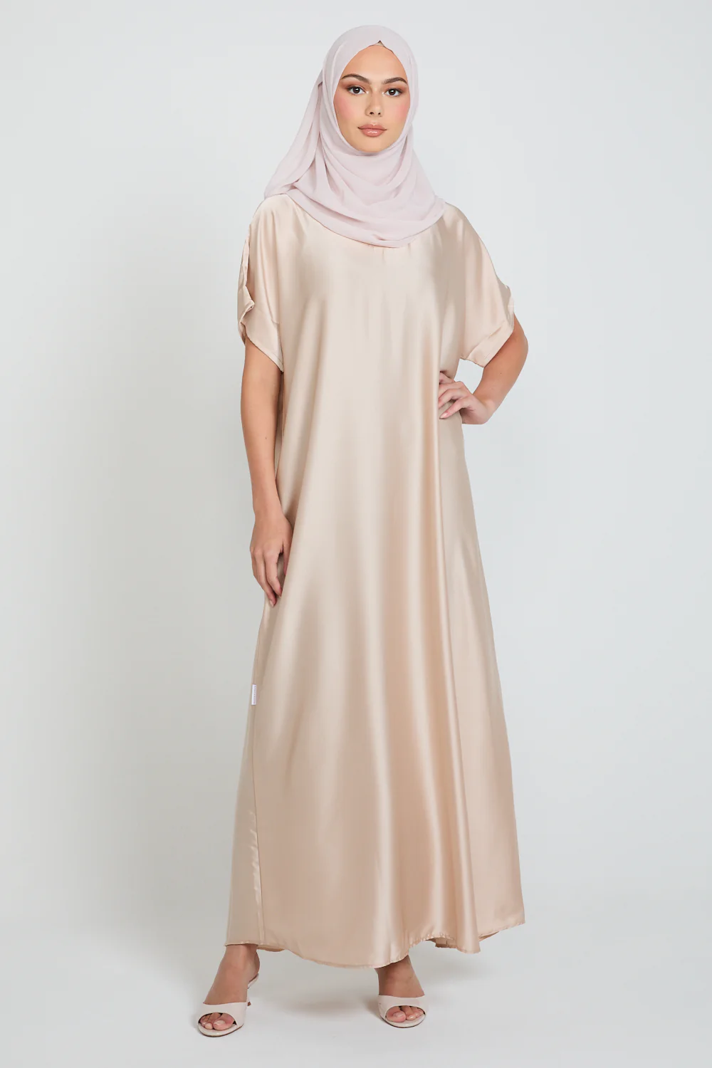 Premium Satin Inner Slip Dress - Champagne Nude - Image 4