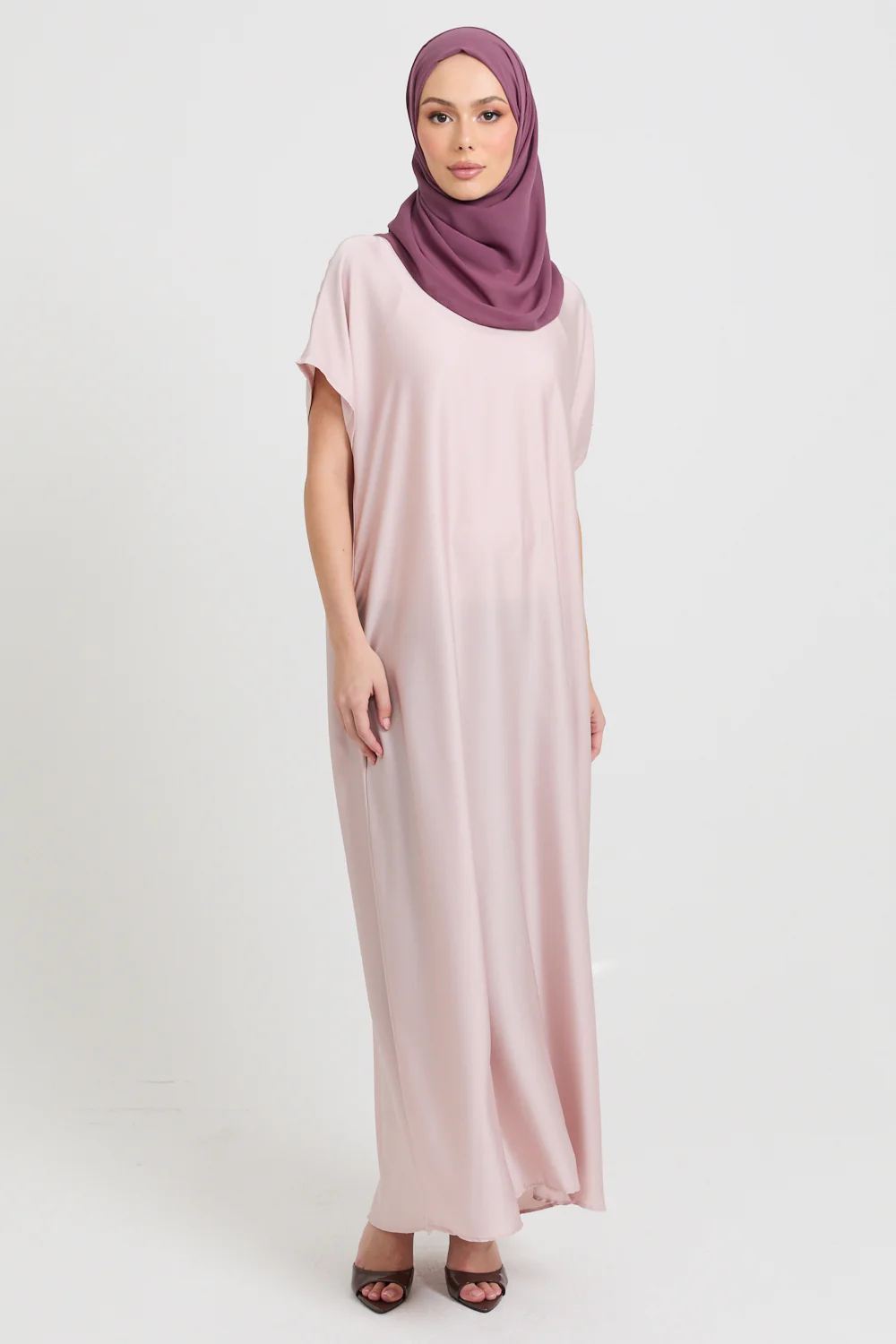 Premium Satin Inner Slip Dress - Dusky Blush - Image 3