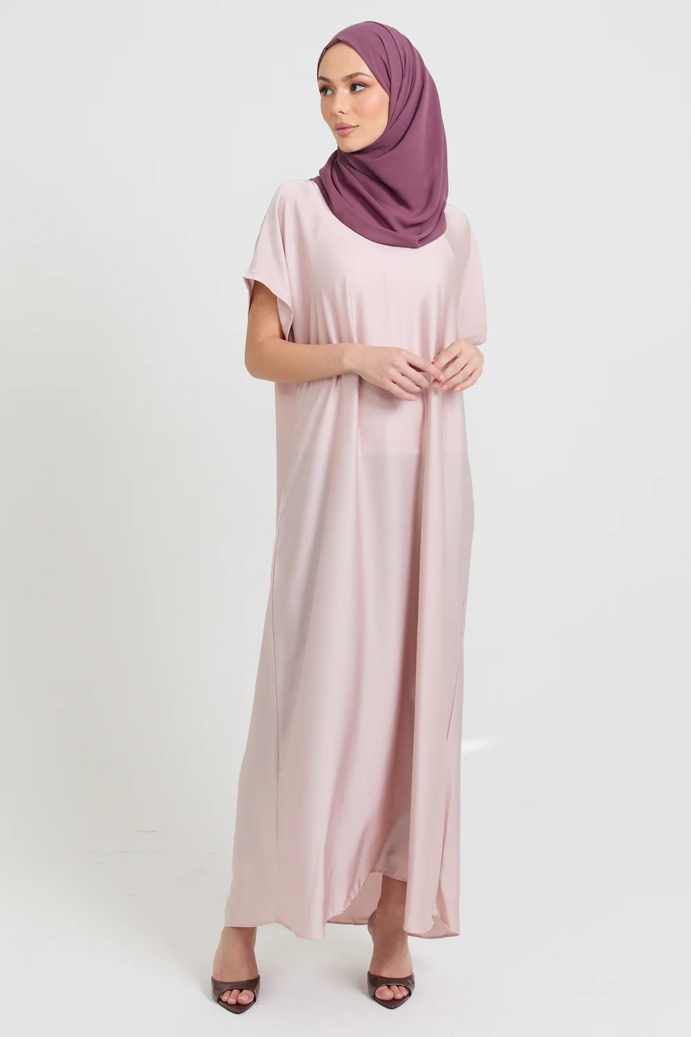 Premium Satin Inner Slip Dress - Dusky Blush - Image 5