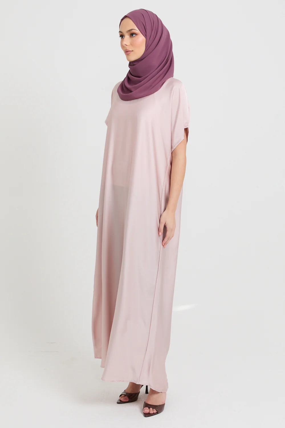 Premium Satin Inner Slip Dress - Dusky Blush - Image 6