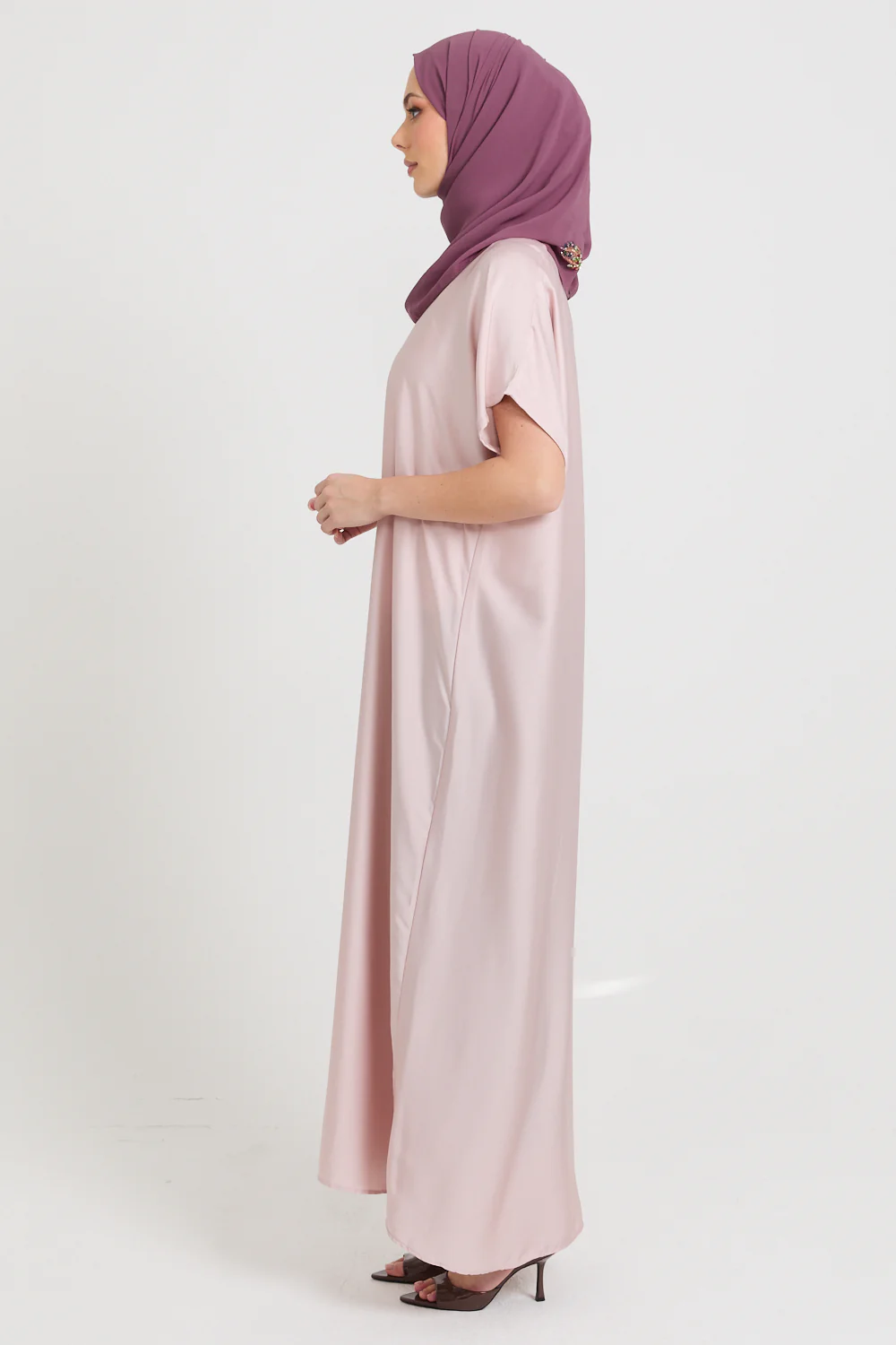 Premium Satin Inner Slip Dress - Dusky Blush - Image 7