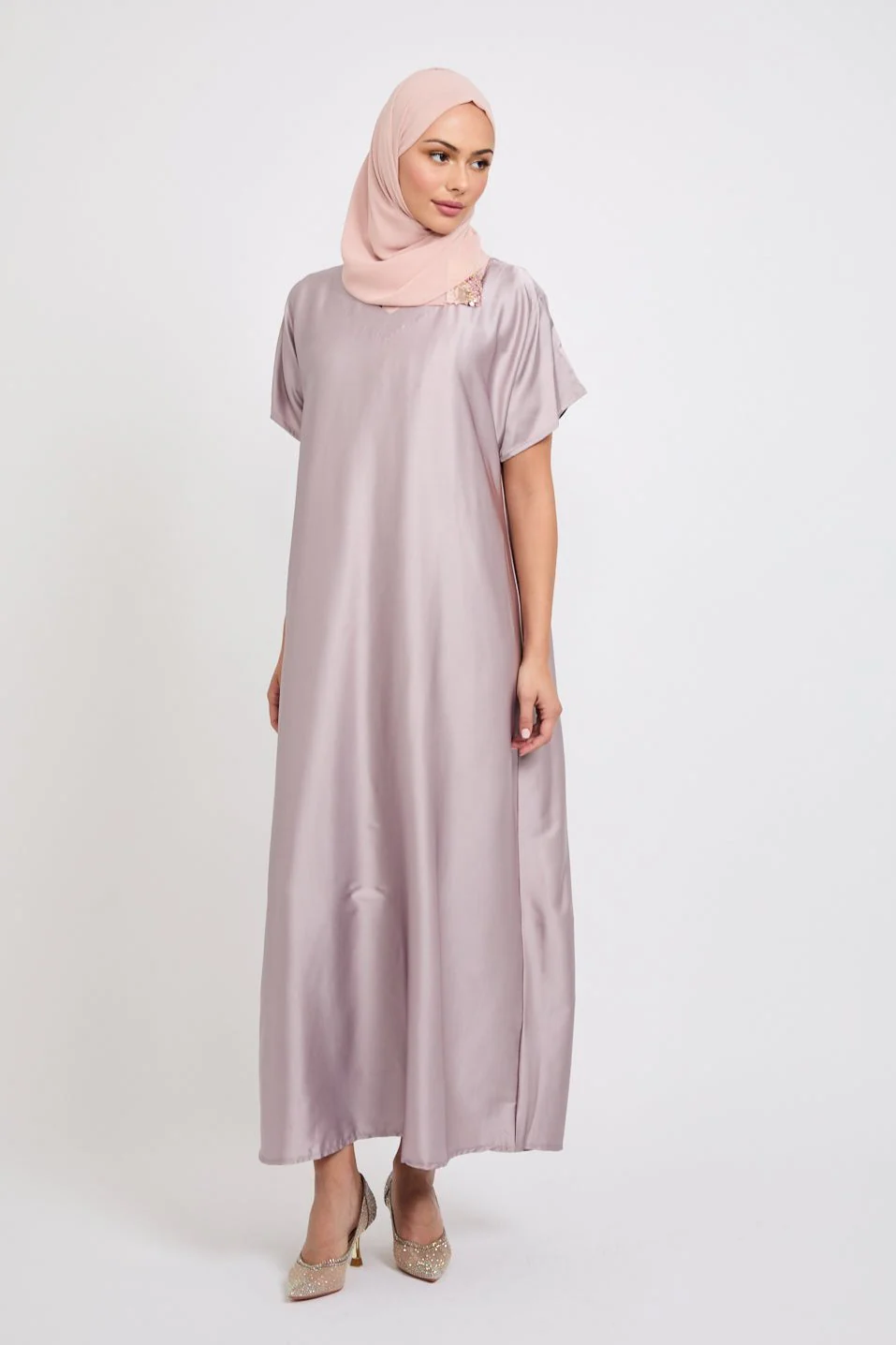 Premium Satin Inner Slip Dress - English Rose - Image 3