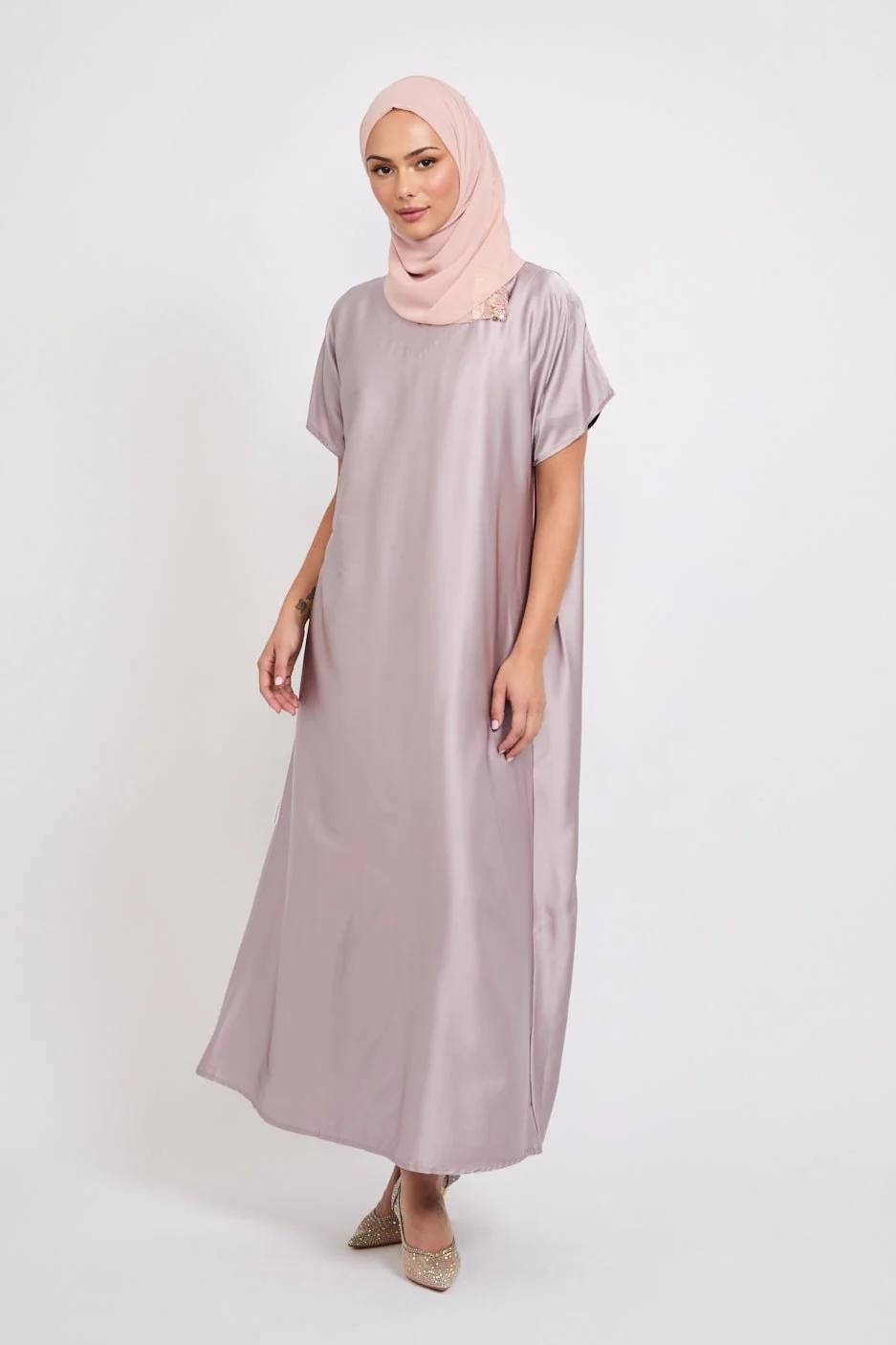 Premium Satin Inner Slip Dress - English Rose - Image 4