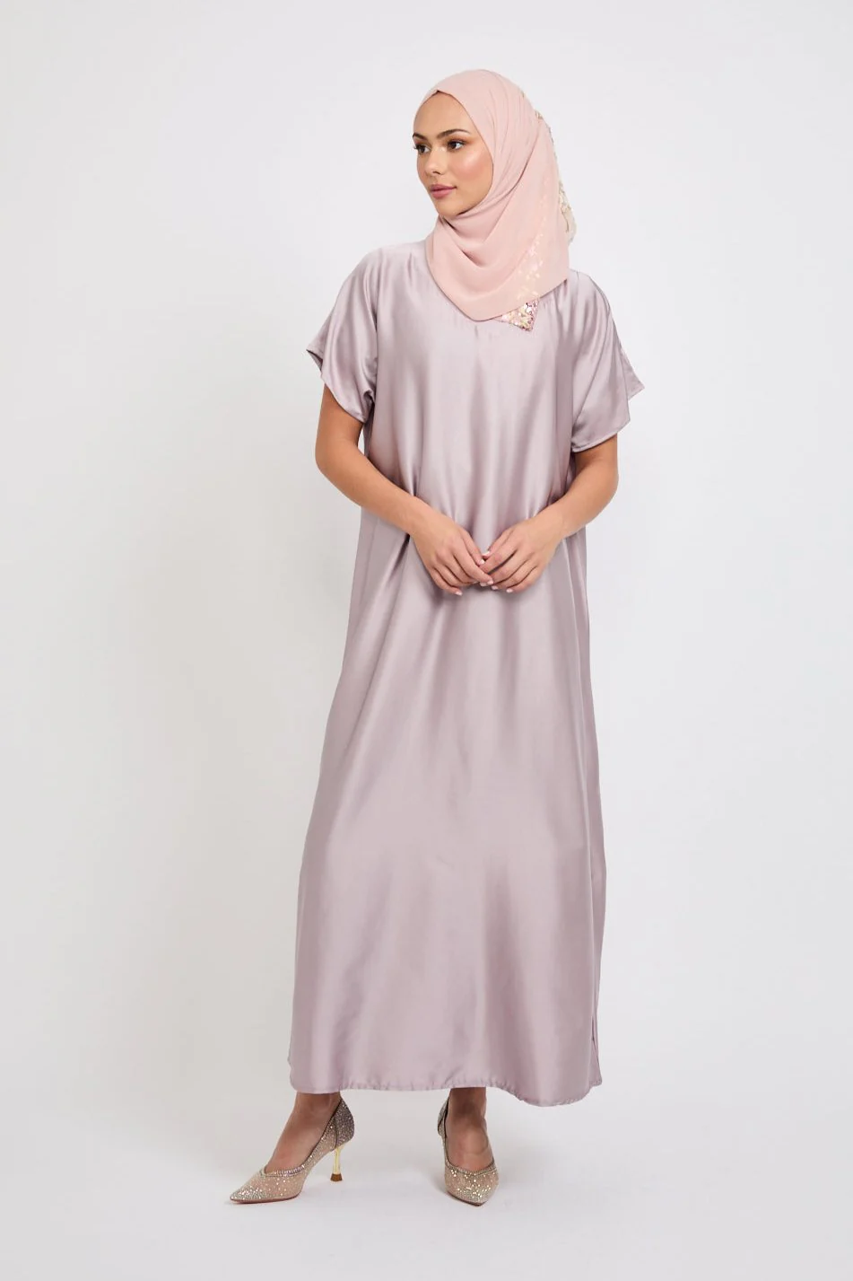 Premium Satin Inner Slip Dress - English Rose - Image 5