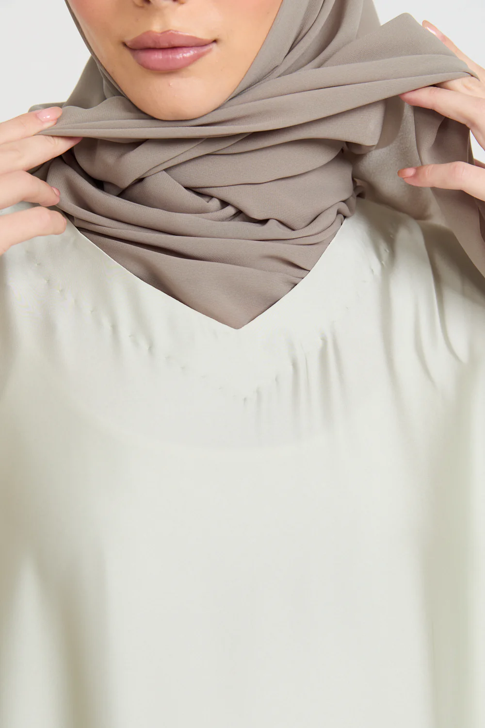 Premium Satin Inner Slip Dress - Frosted Sage - Image 2