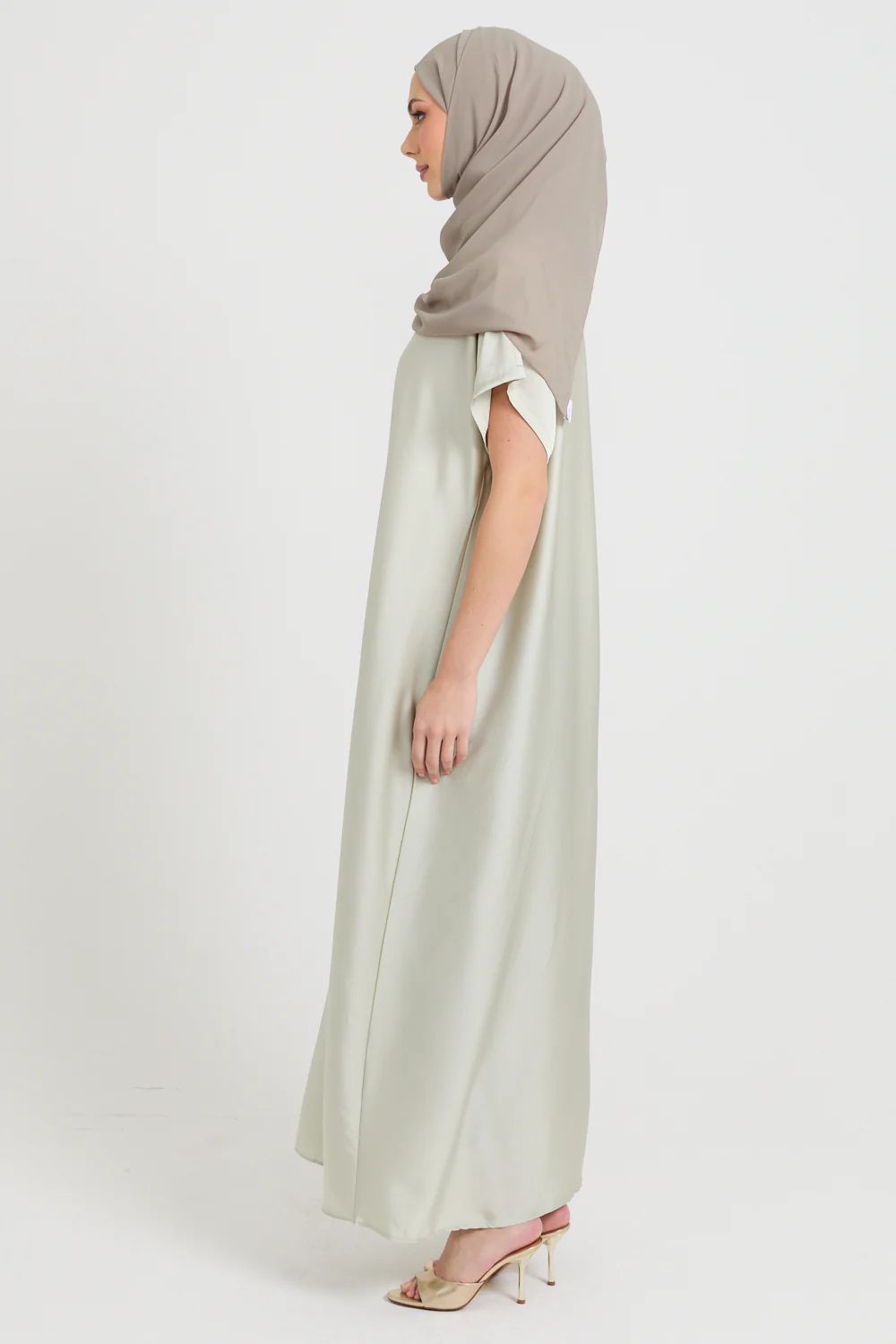 Premium Satin Inner Slip Dress - Frosted Sage - Image 5