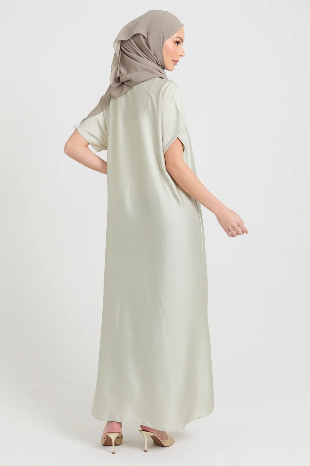 Premium Satin Inner Slip Dress - Frosted Sage - Image 6
