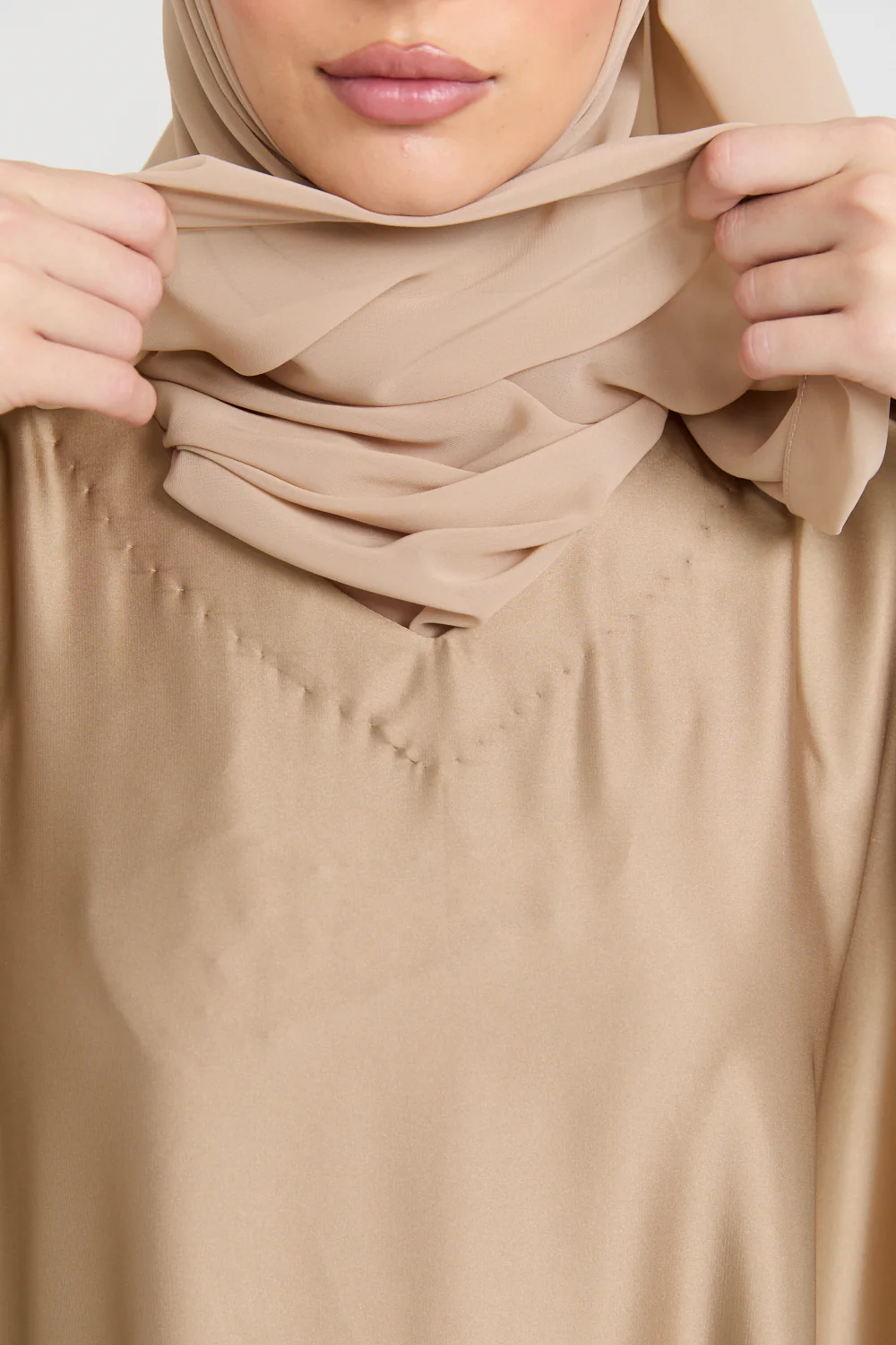 Premium Satin Inner Slip Dress - Golden Sand - Image 5