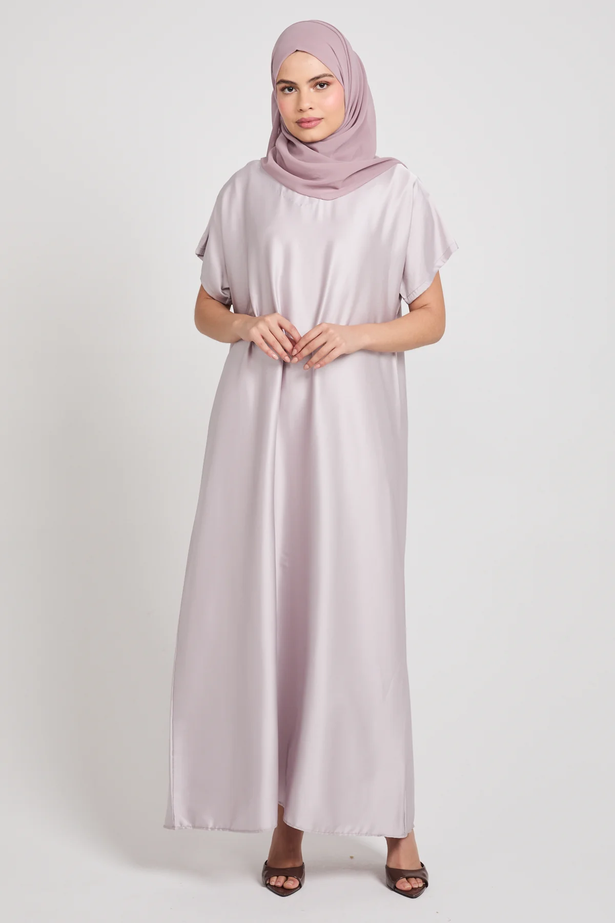 Premium Satin Inner Slip Dress - Misty Mauve Blush