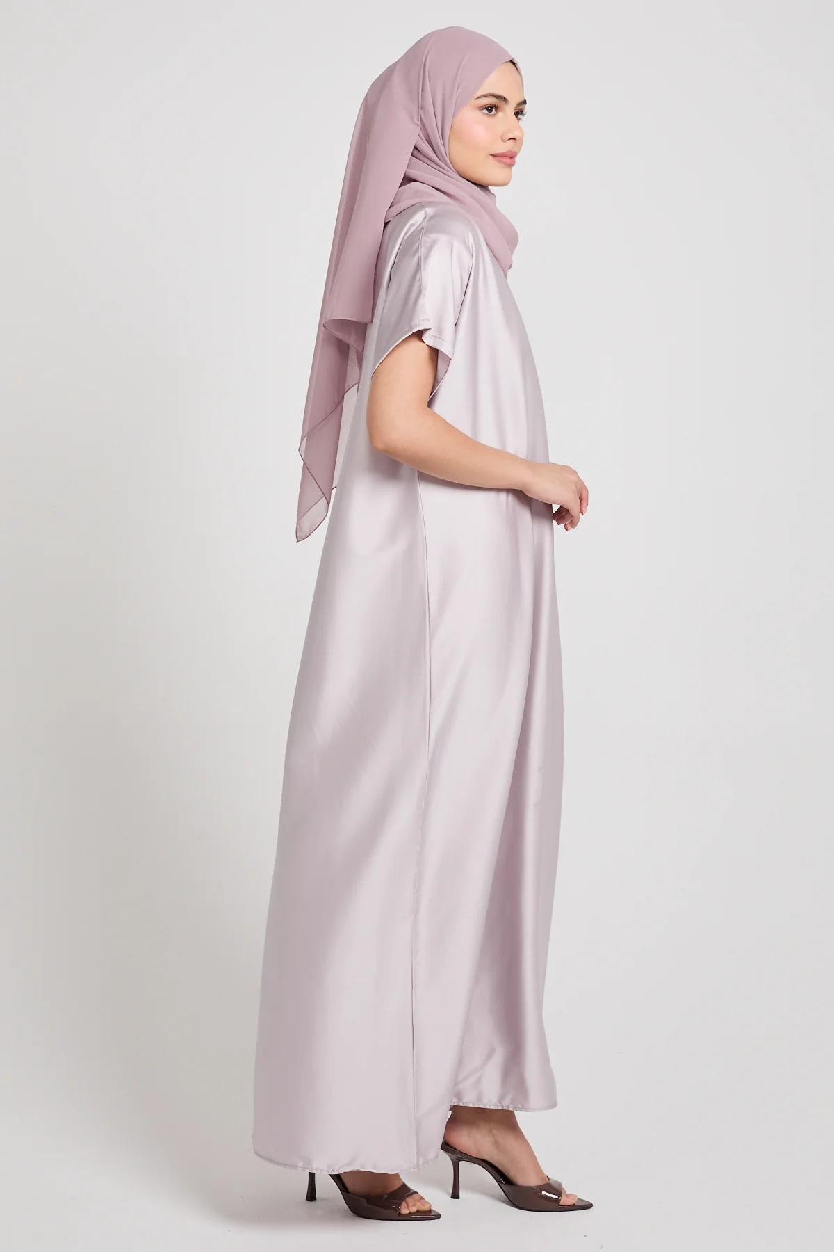 Premium Satin Inner Slip Dress - Misty Mauve Blush - Image 7