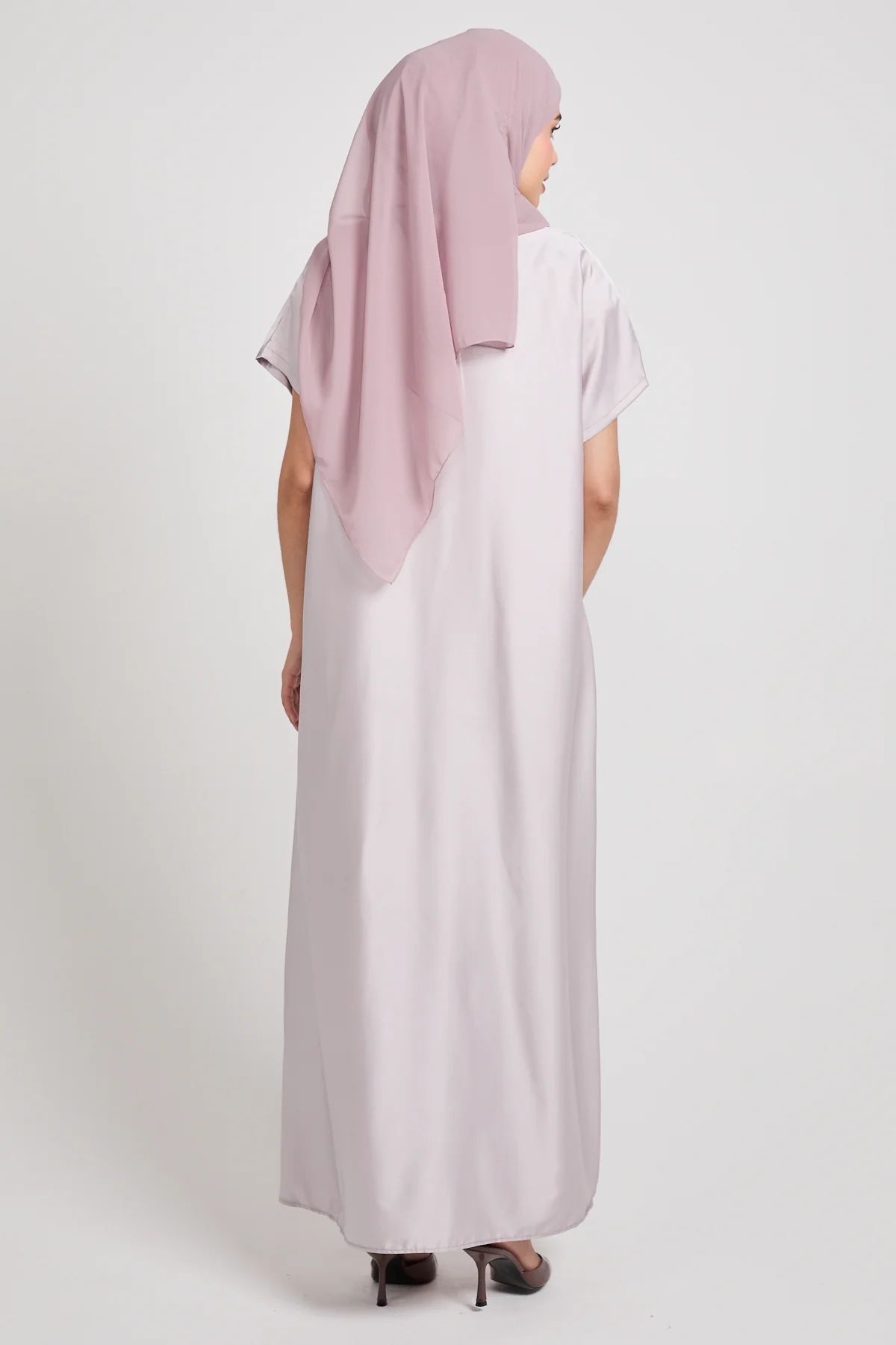 Premium Satin Inner Slip Dress - Misty Mauve Blush - Image 8