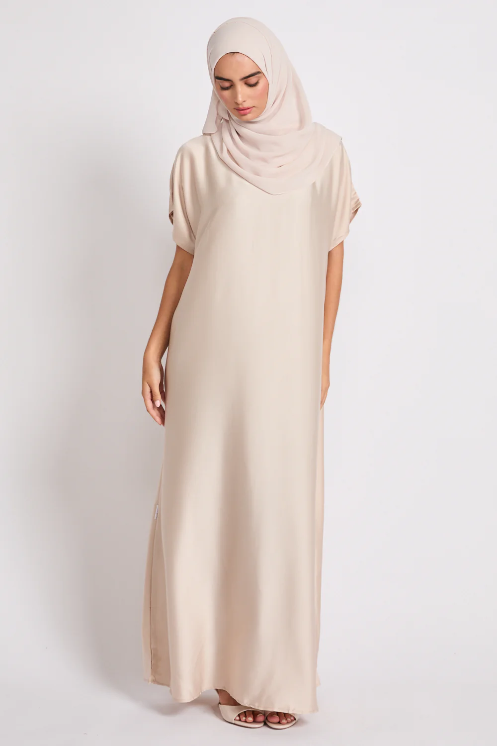 Premium Satin Inner Slip Dress - Moonlit Pearl - Image 4