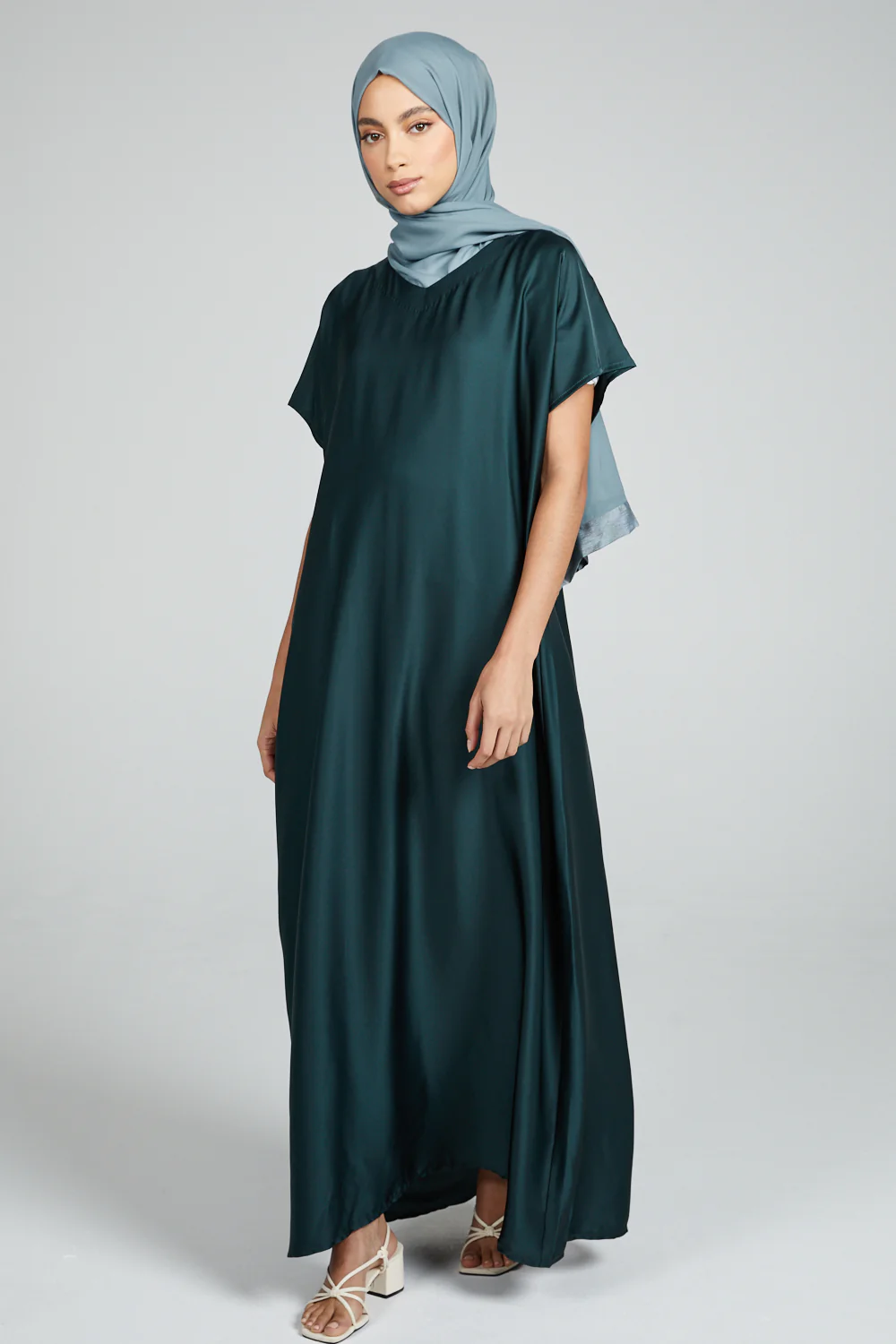 Premium Satin Inner Slip Dress - Rain Forest