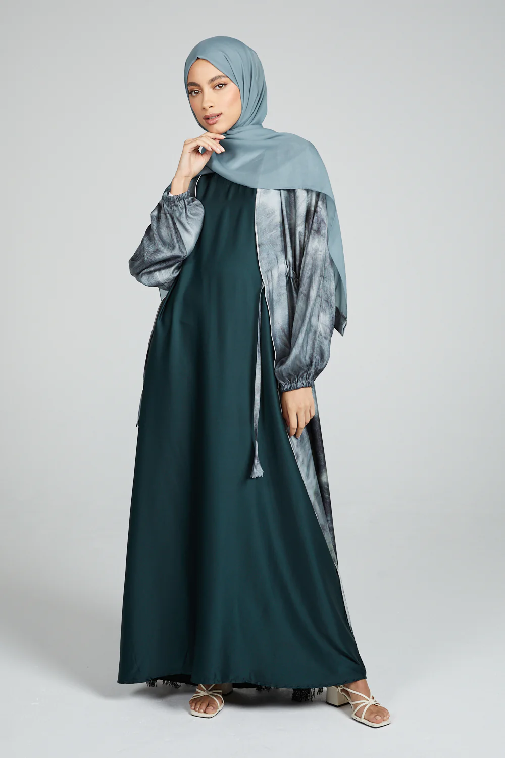 Premium Satin Inner Slip Dress - Rain Forest - Image 6