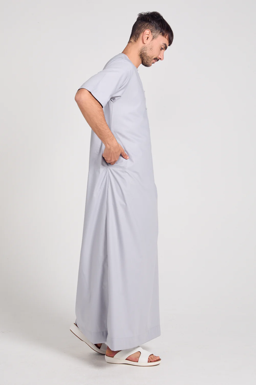 Premium Short Sleeve Emirati Thobe - Arctic Ice - Image 5