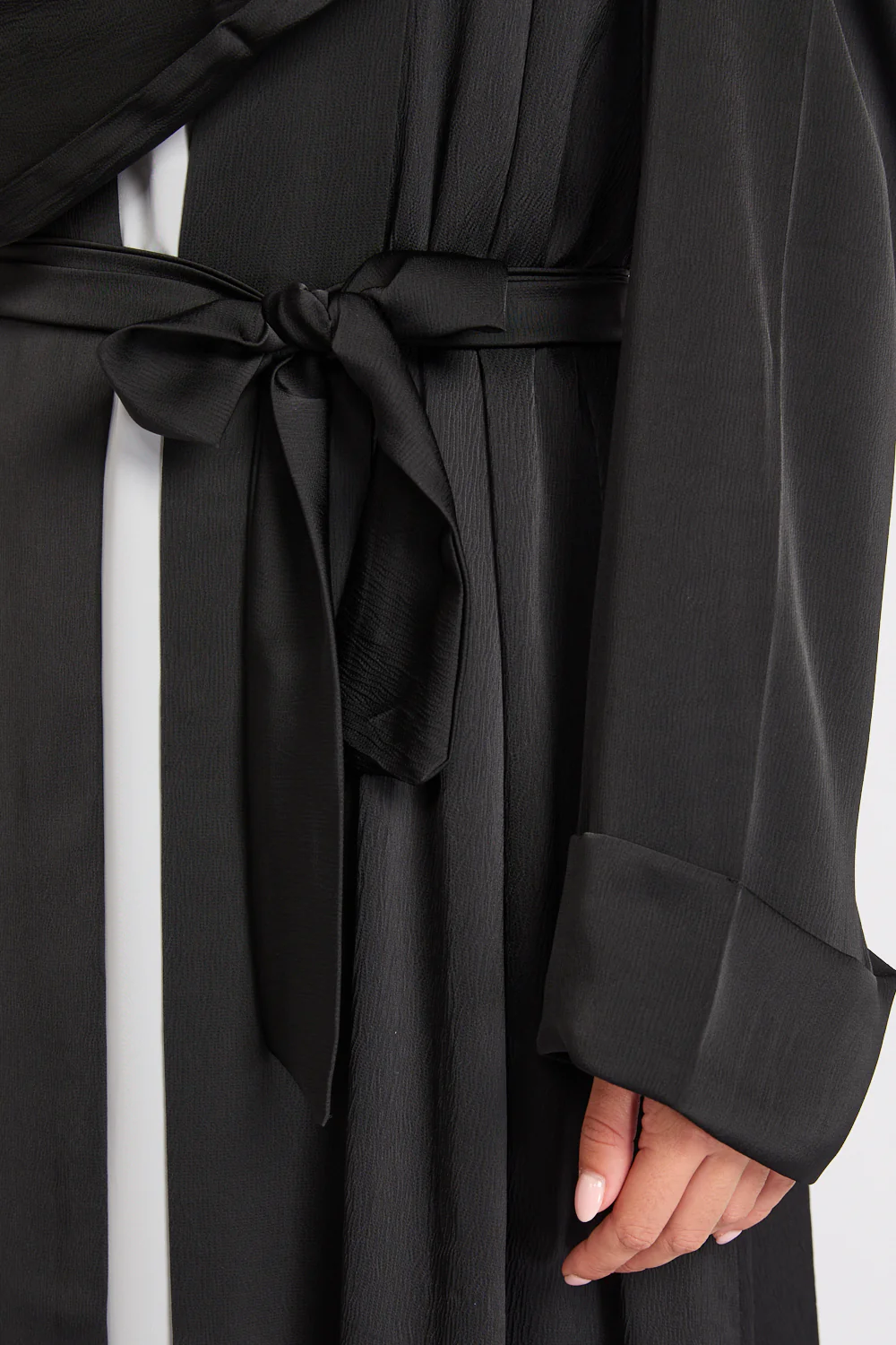 Premium Signature Open Abaya – Black - Image 4